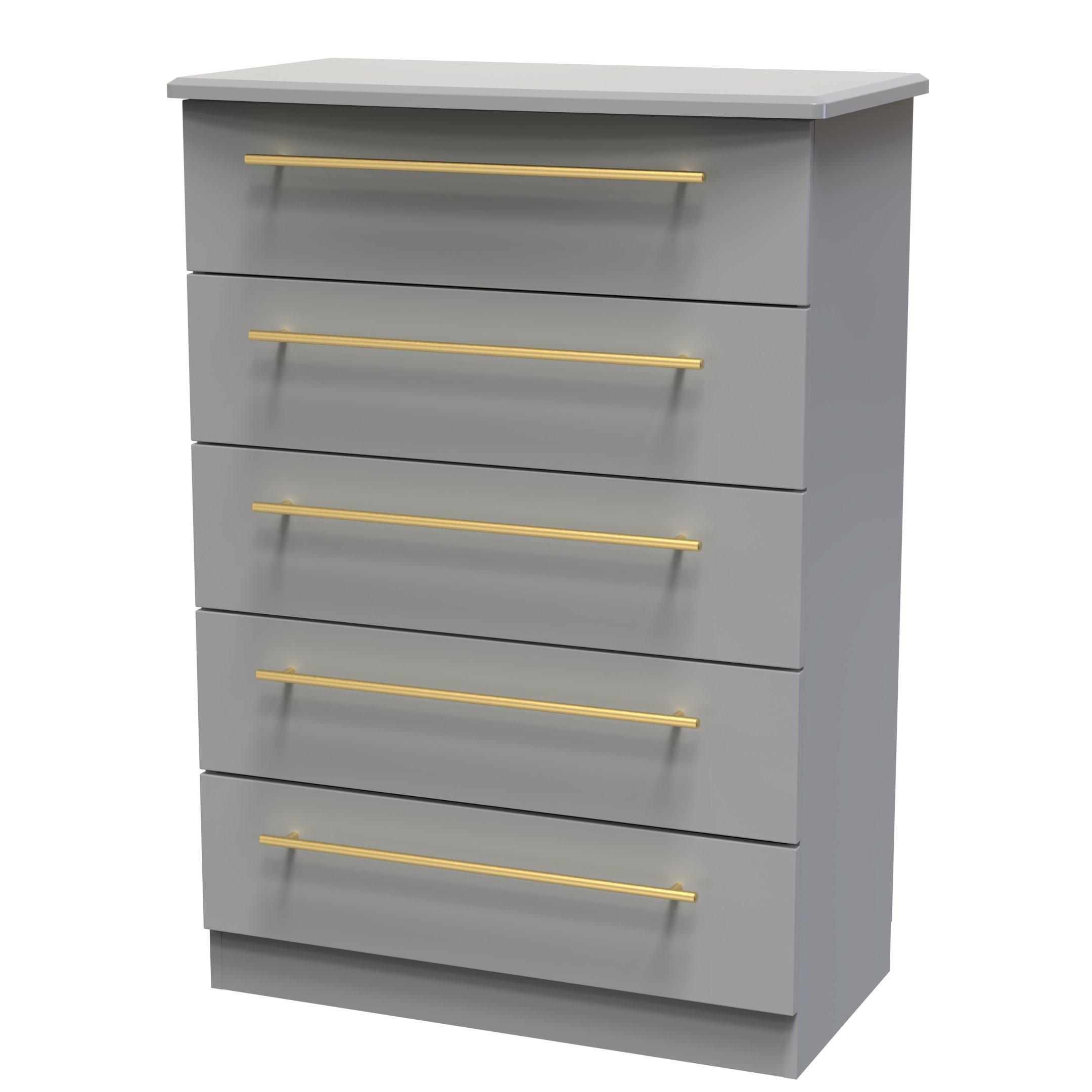 Dusk Grey - Welcome Furniture - Haworth 5 Drawer Chest - 5