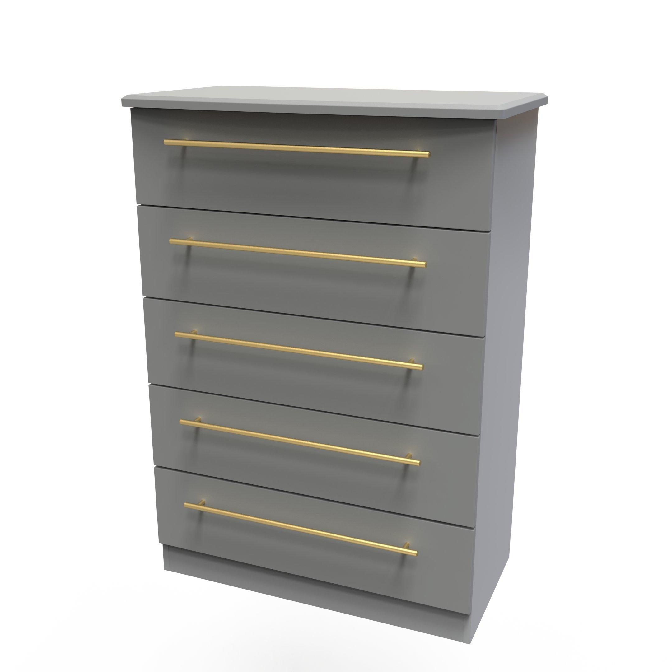 Dusk Grey - Welcome Furniture - Haworth 5 Drawer Chest - 6