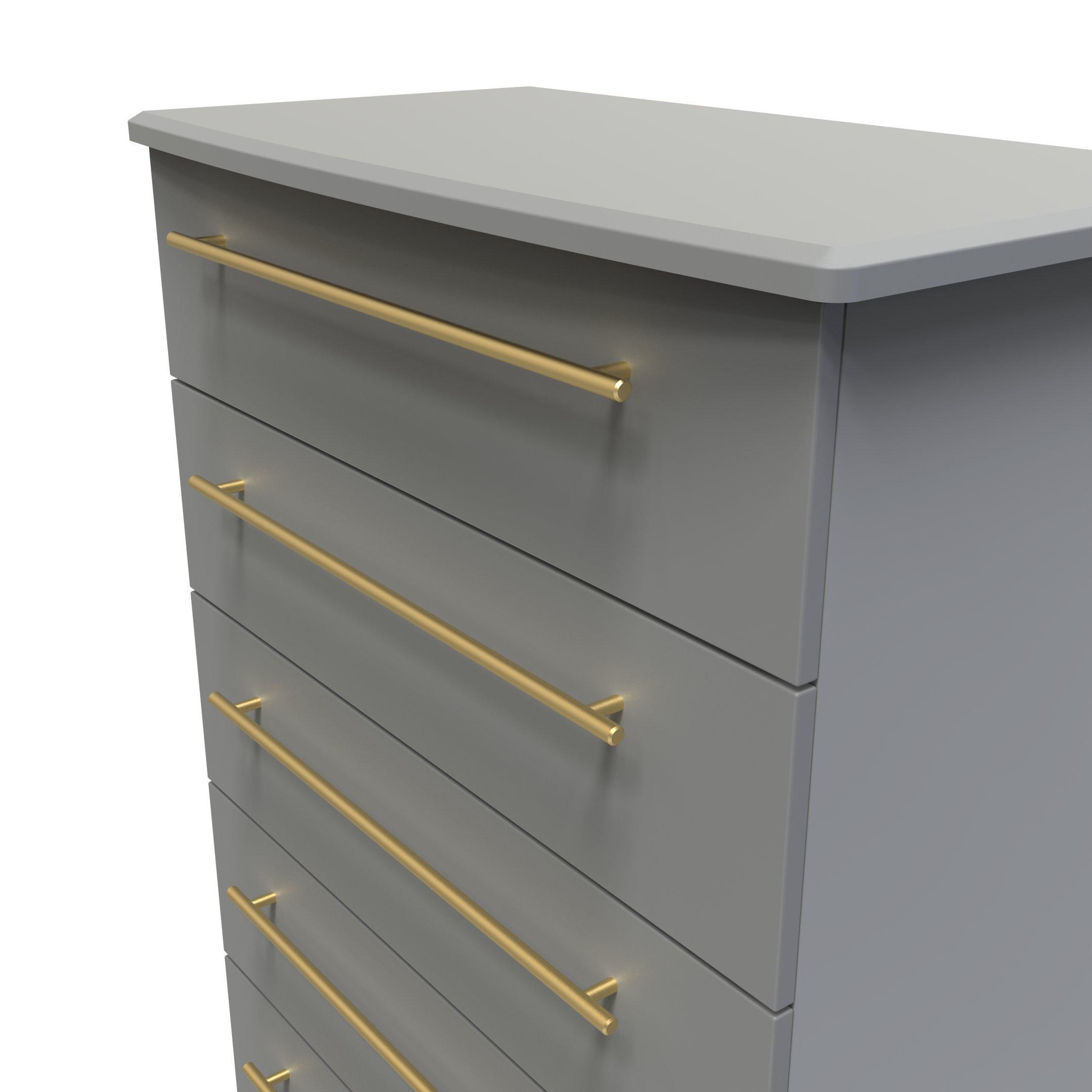 Dusk Grey - Welcome Furniture - Haworth 5 Drawer Chest - 8