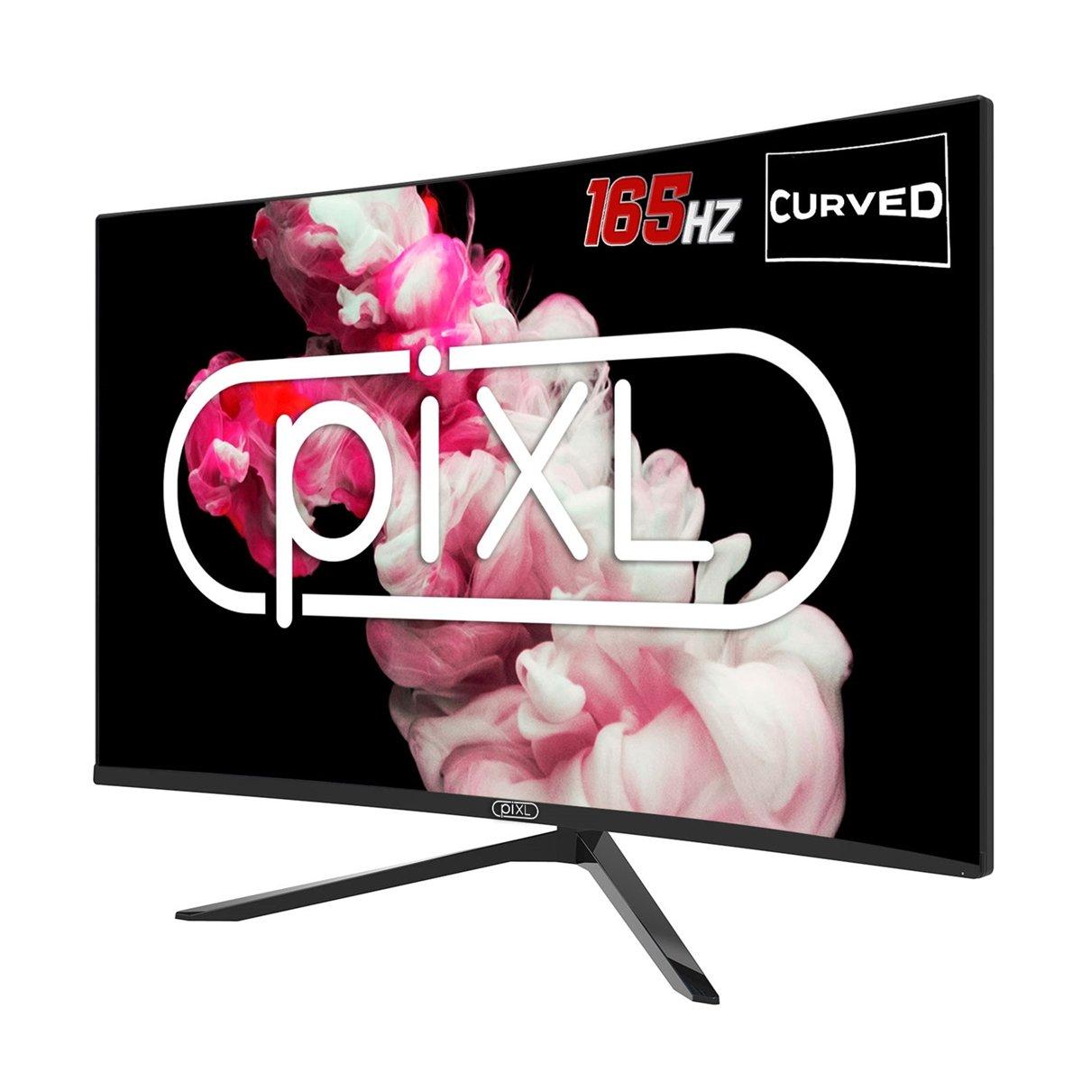 Black - piXL - piXL 27 Inch Full HD Frameless Curved Monitor - 2