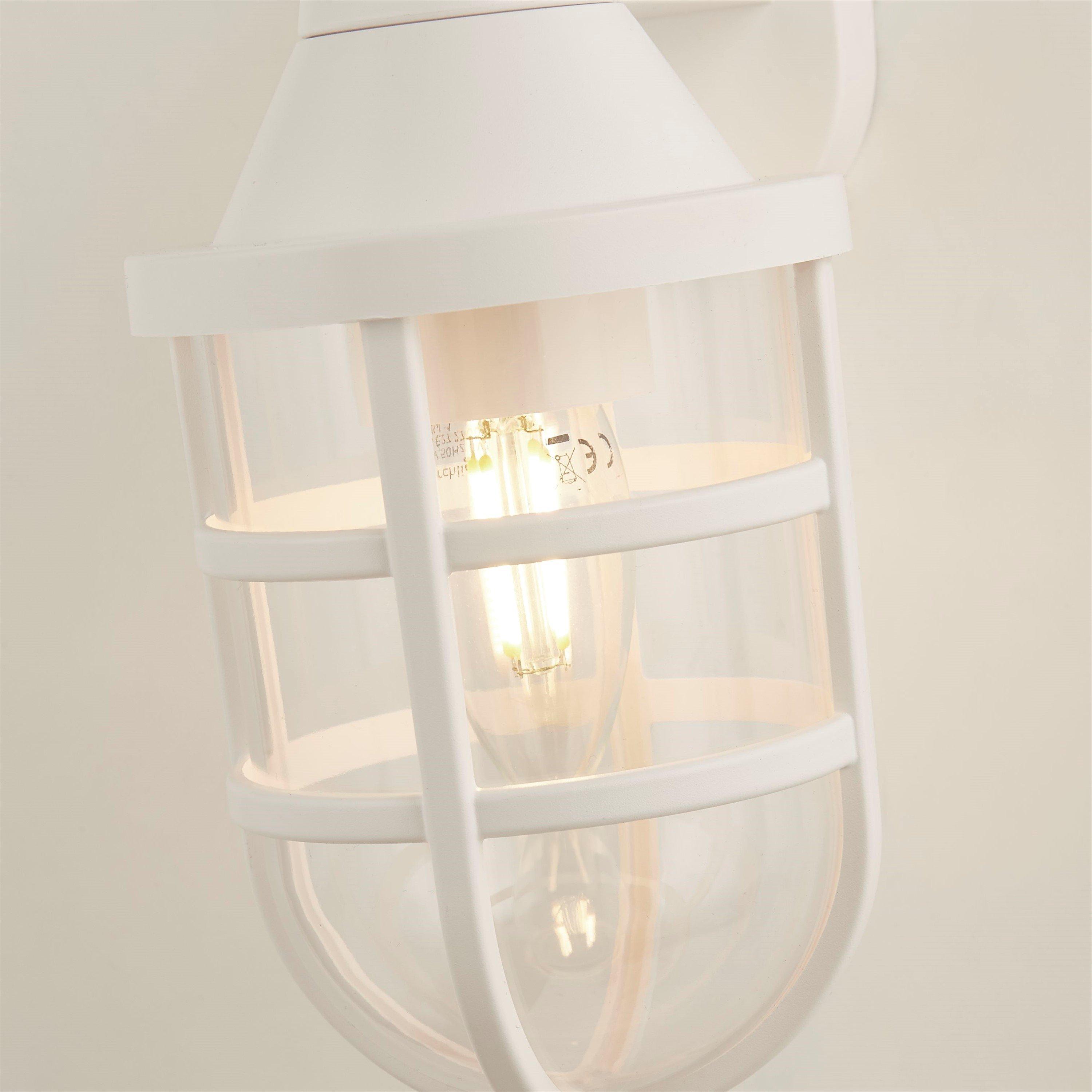 White Clear And - Lighting Collection - EVER - PLASTIC OUTDOOR WALL LIGHT WHITE - 4