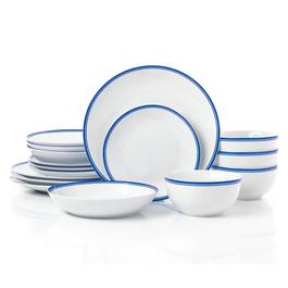Waterside 16pc St Ives Stripe Dinner Set - Blue