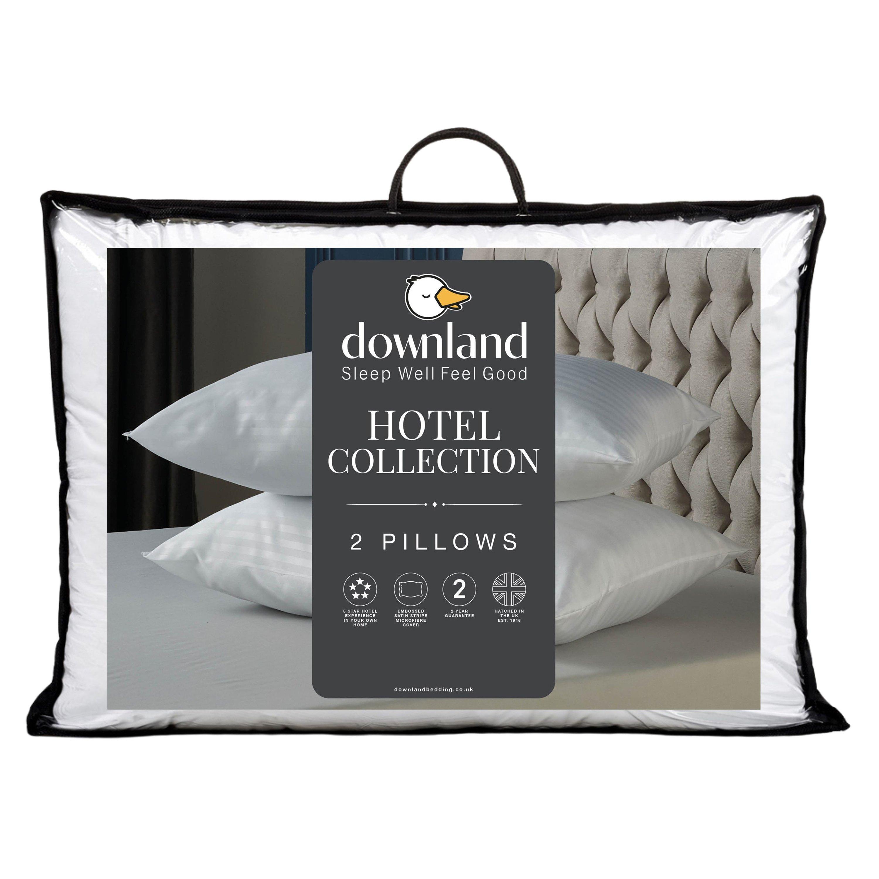 Downland  Hotel Collection Pillow Pair - White - 2 Pack