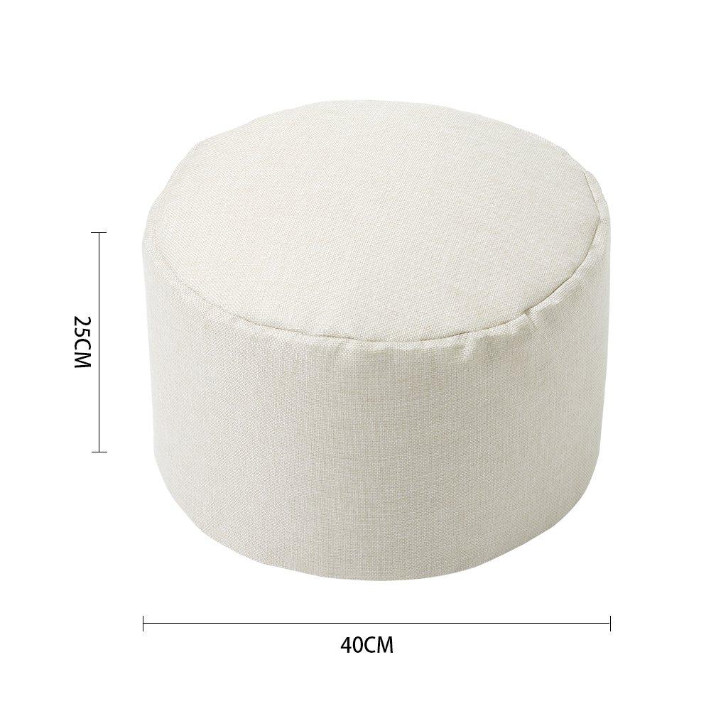 Beige - Kabinet UK - Round Bean Bag Footstool - 2
