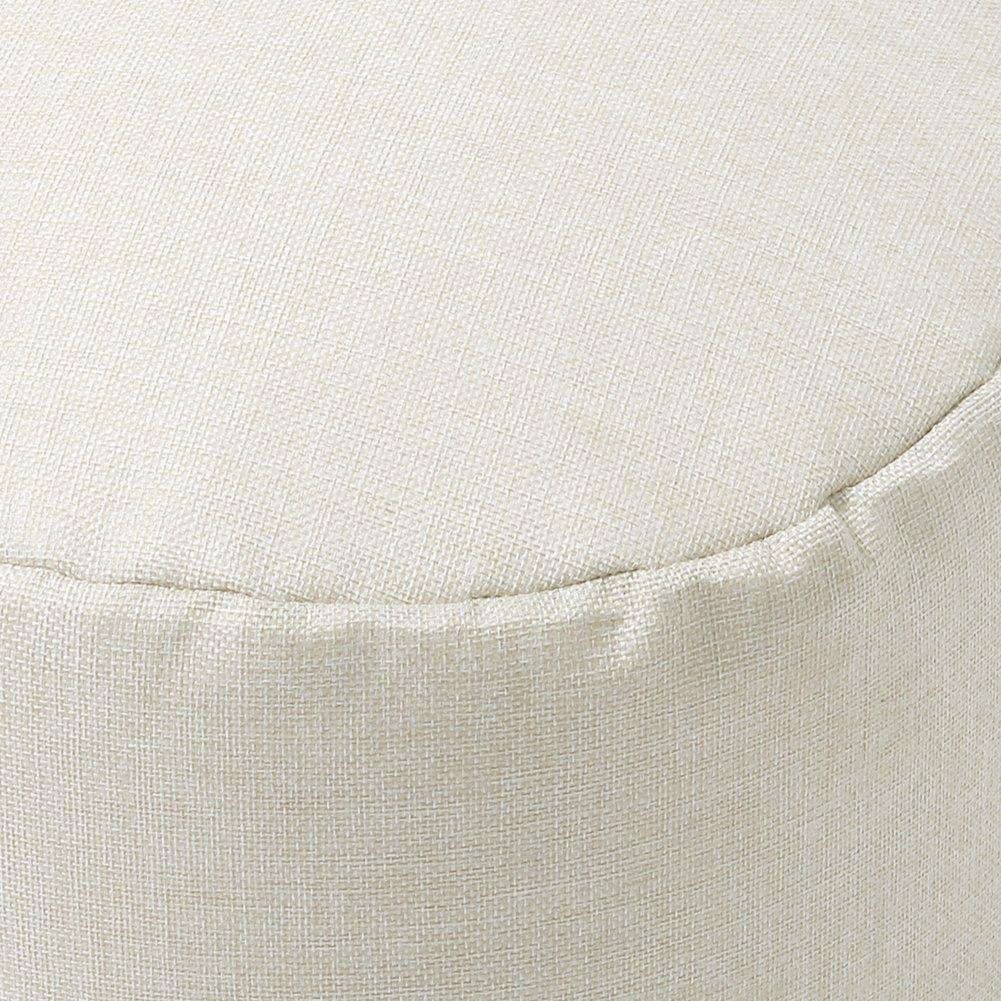 Beige - Kabinet UK - Round Bean Bag Footstool - 5