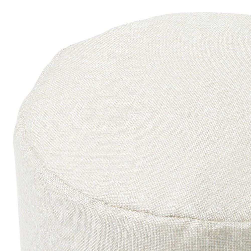 Beige - Kabinet UK - Round Bean Bag Footstool - 6