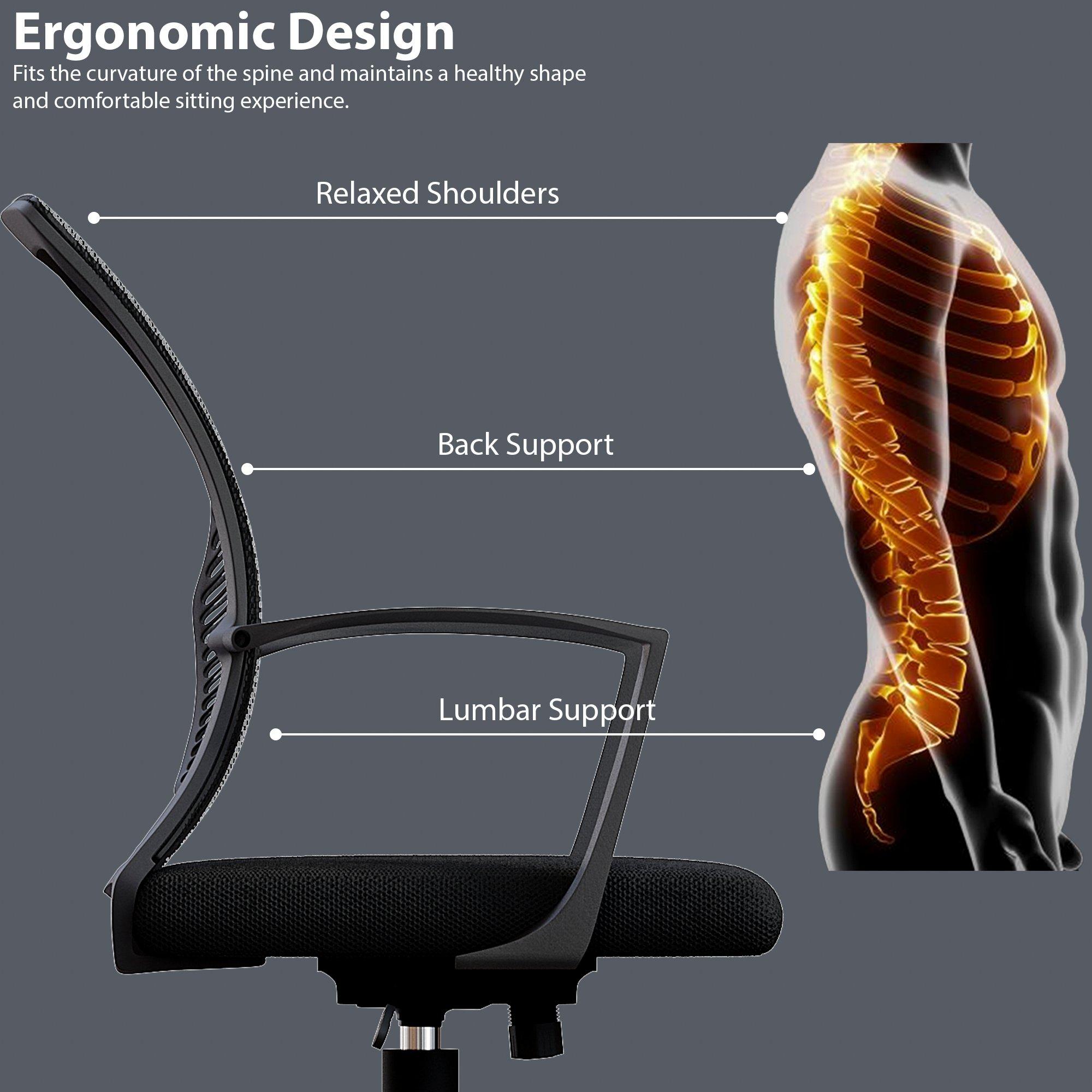 Black - Lassic - Vida Designs Airdrie Office Mesh Chair UKFR - 5