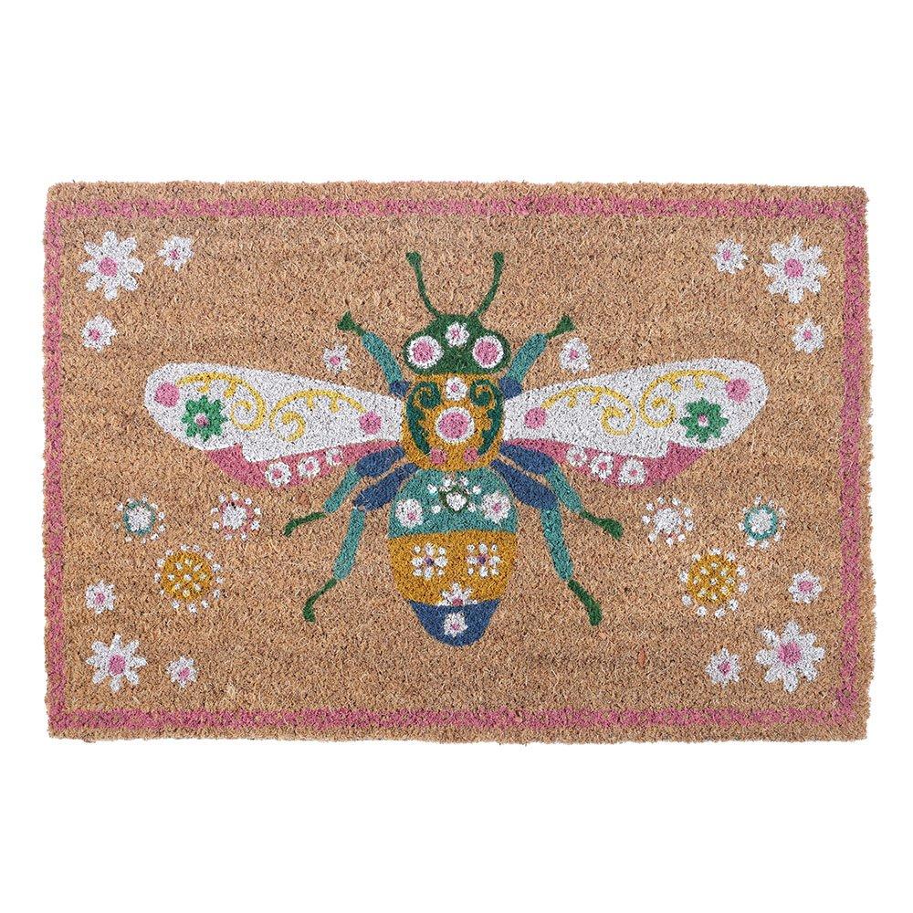 Multi - Something Different - Natural Floral Bee Doormat - 2