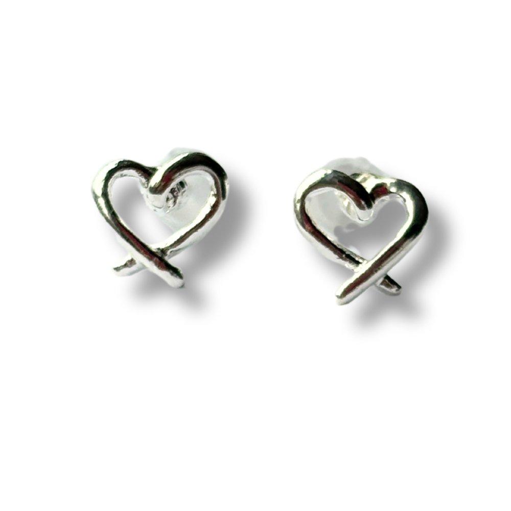 Silver - Aye Do Gifts - My Heart Silver Stud Earrings - NP-STDmyhrt - 1