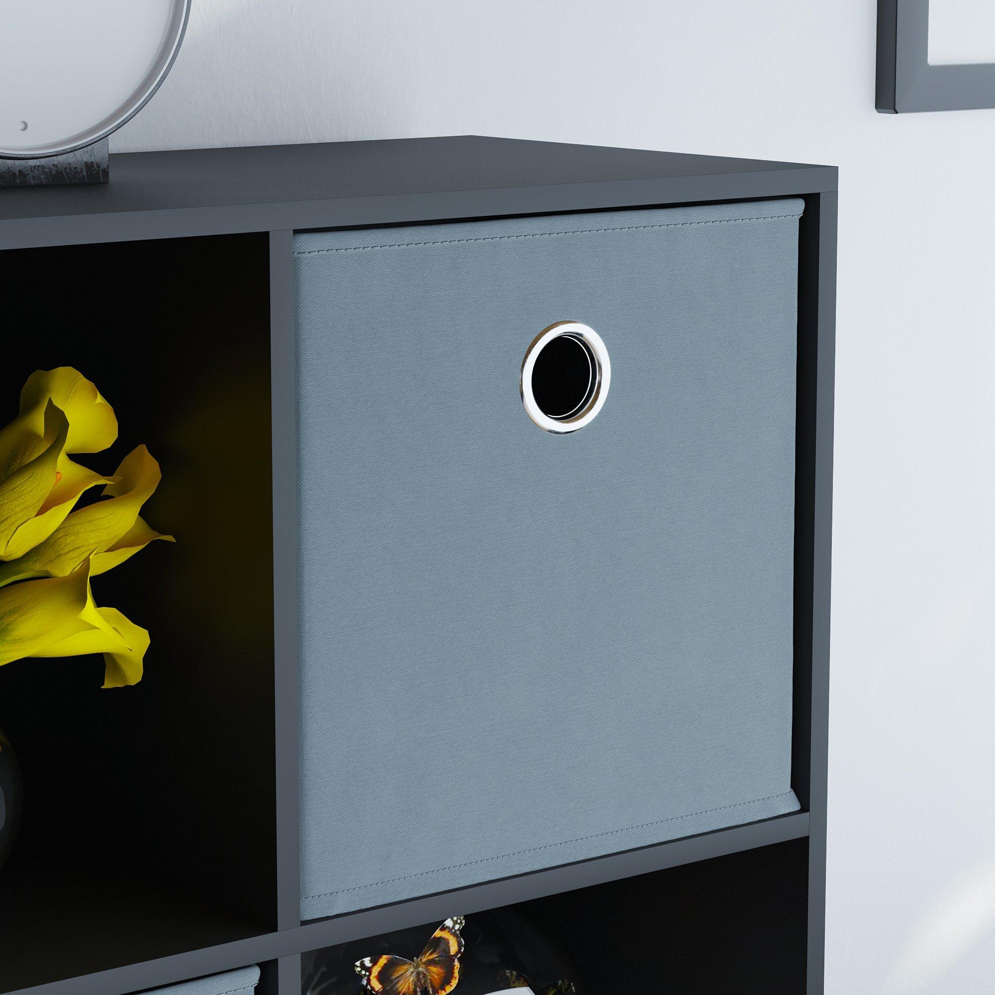 Grey - Lassic - 3x3 Cube Storage Unit (B) + Set of 5 Storage Cubes - 5