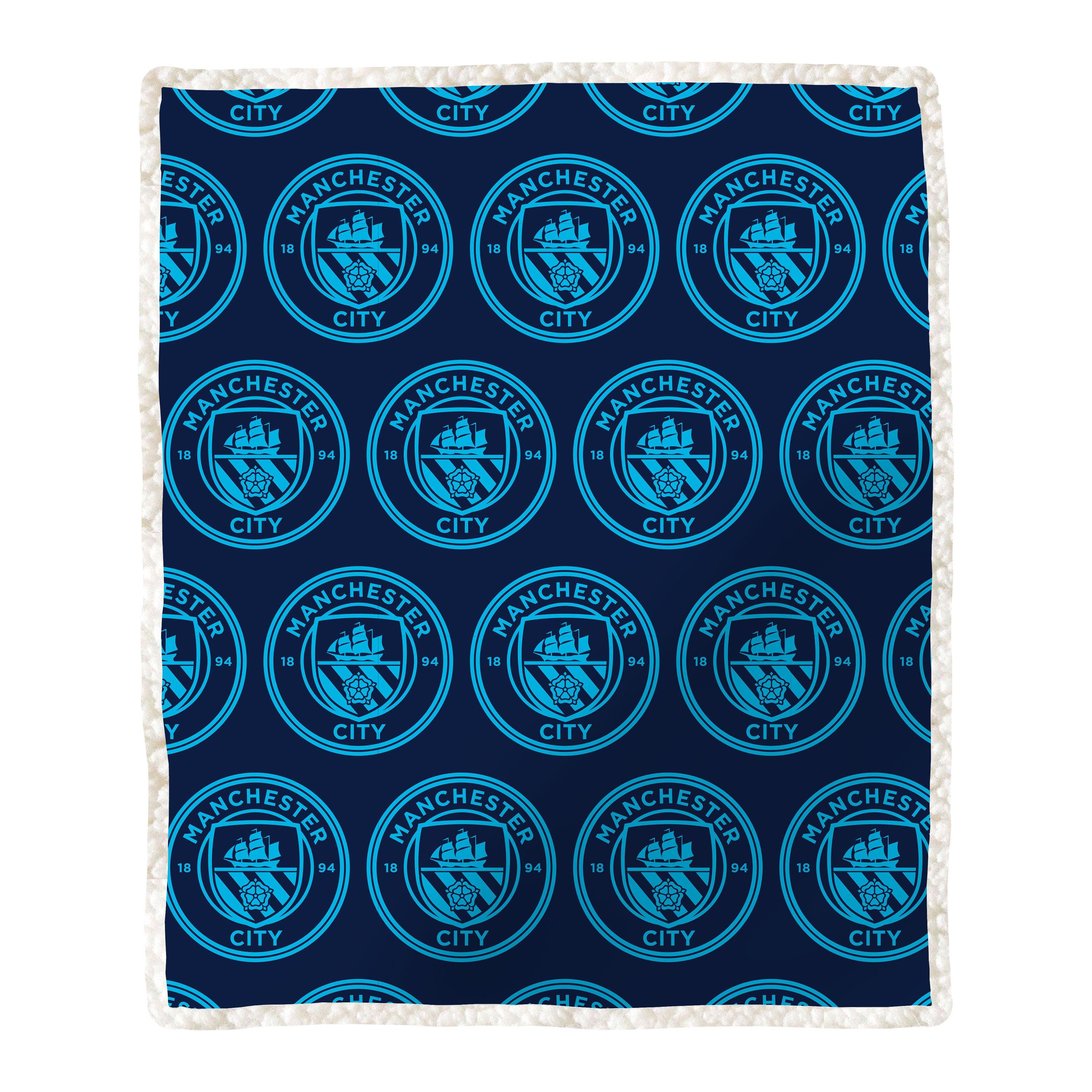 Multi - Team - Manchester City FC Monocrest Sherpa Fleece Blanket - 1