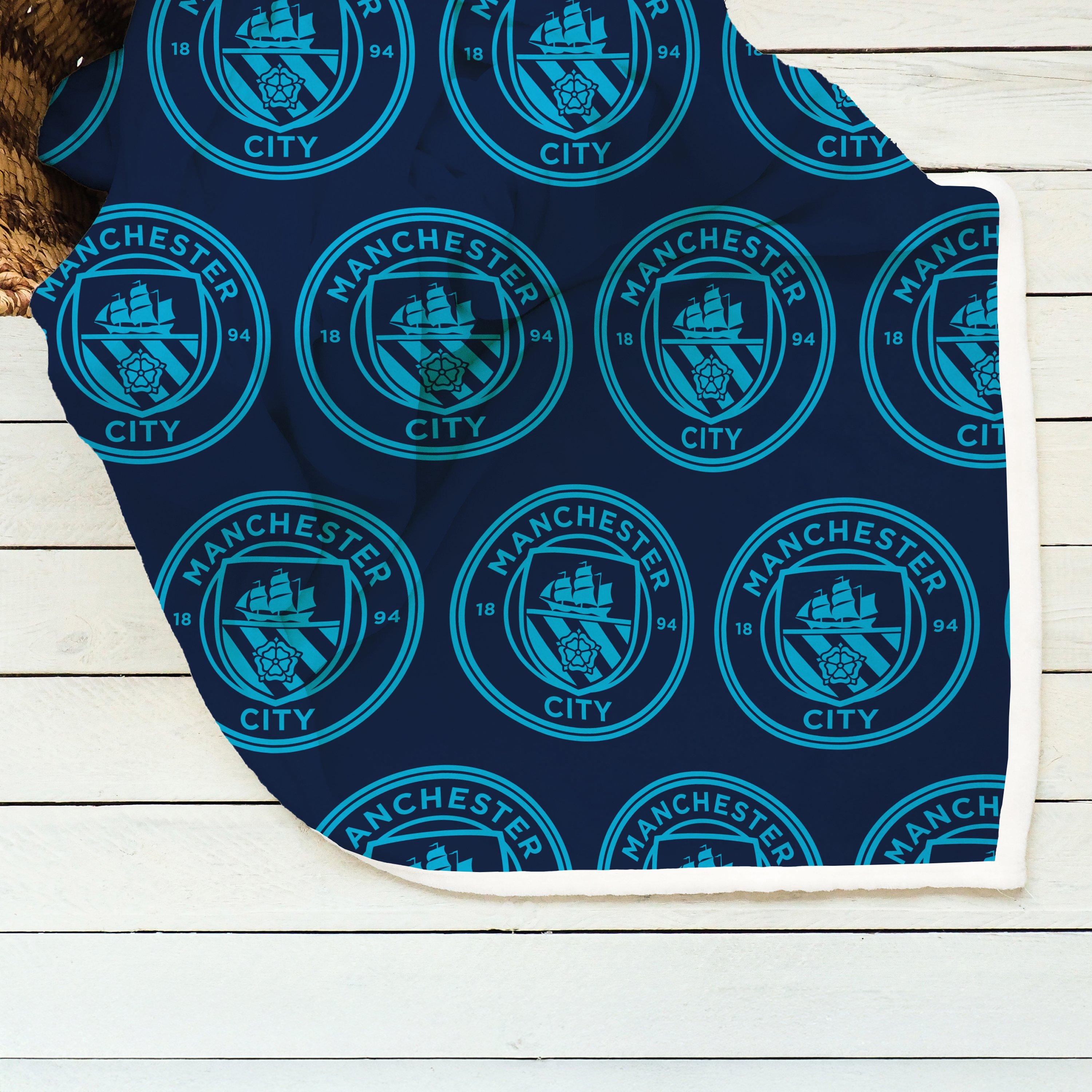 Multi - Team - Manchester City FC Monocrest Sherpa Fleece Blanket - 4