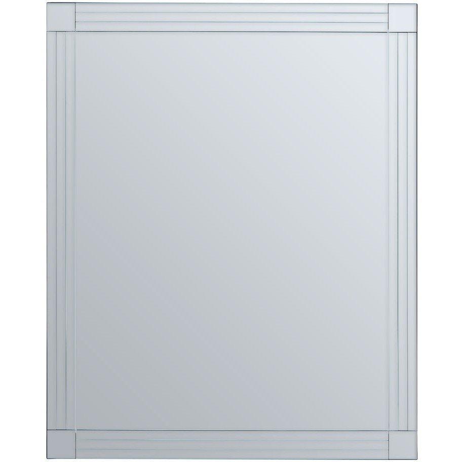 Interiors By Premier  Sana Square Wall Mirror With Linear Detail - Clear