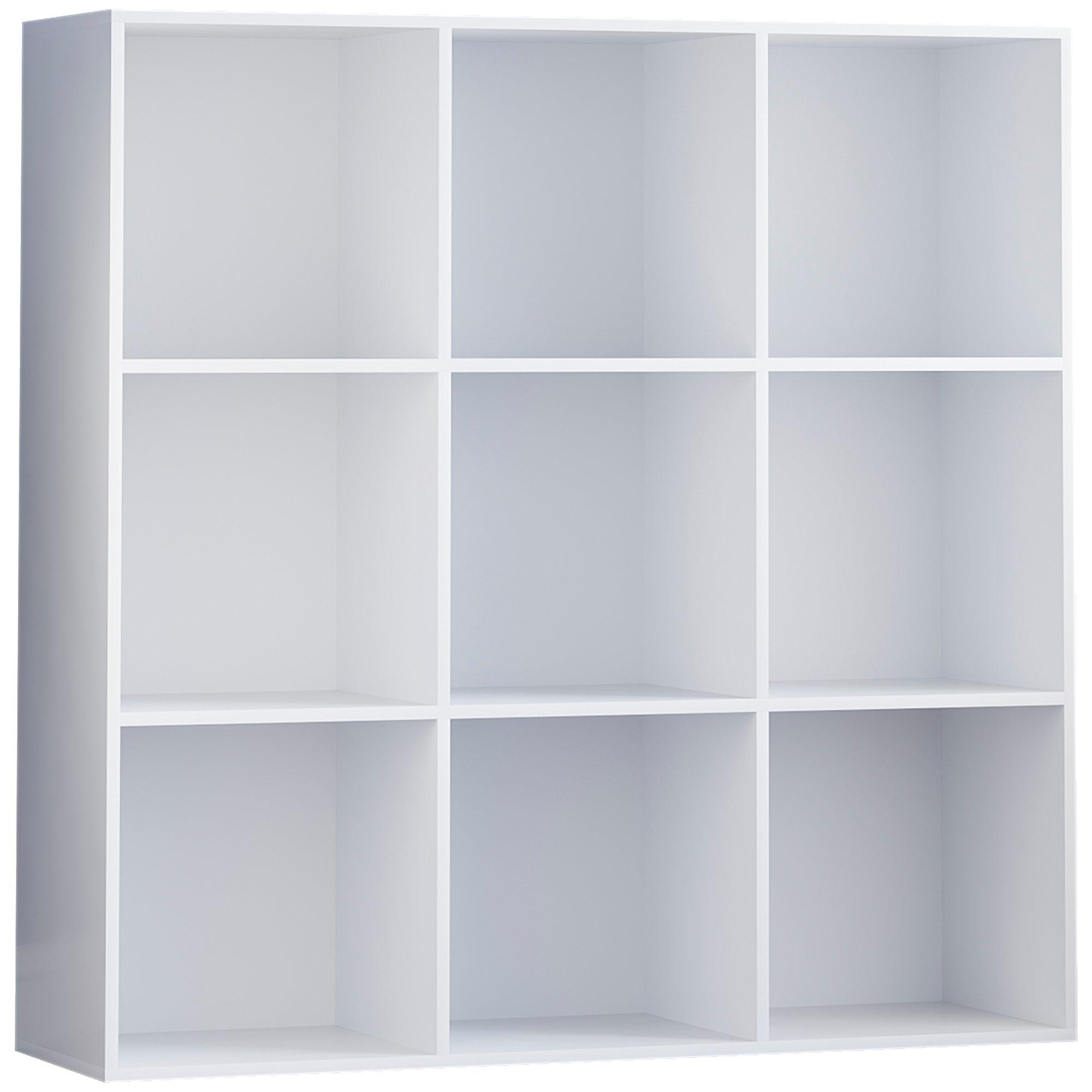 Grey - Lassic - 3x3 Cube Storage Unit (W) + Set of 5 Storage Cubes - 10