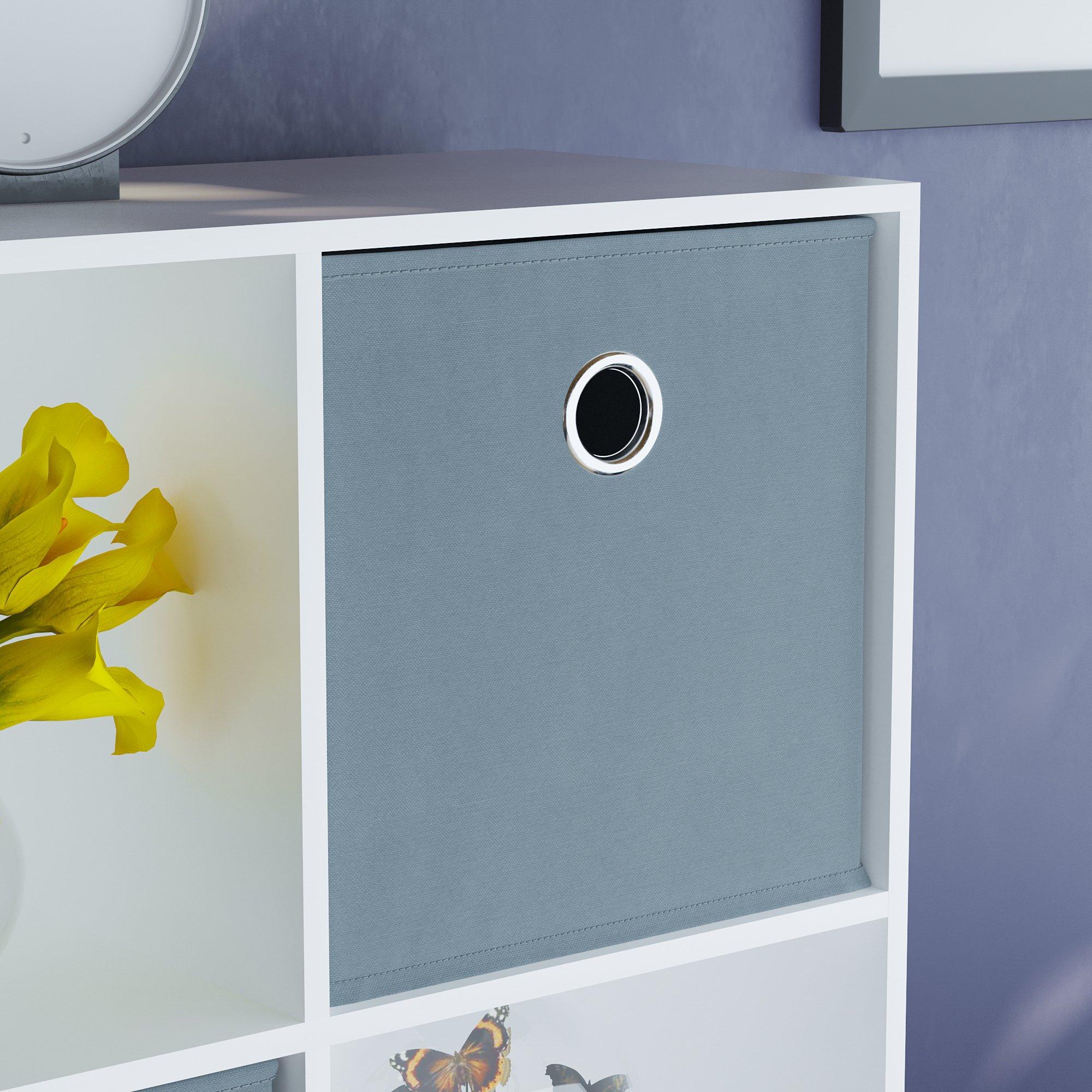 Grey - Lassic - 3x3 Cube Storage Unit (W) + Set of 5 Storage Cubes - 5