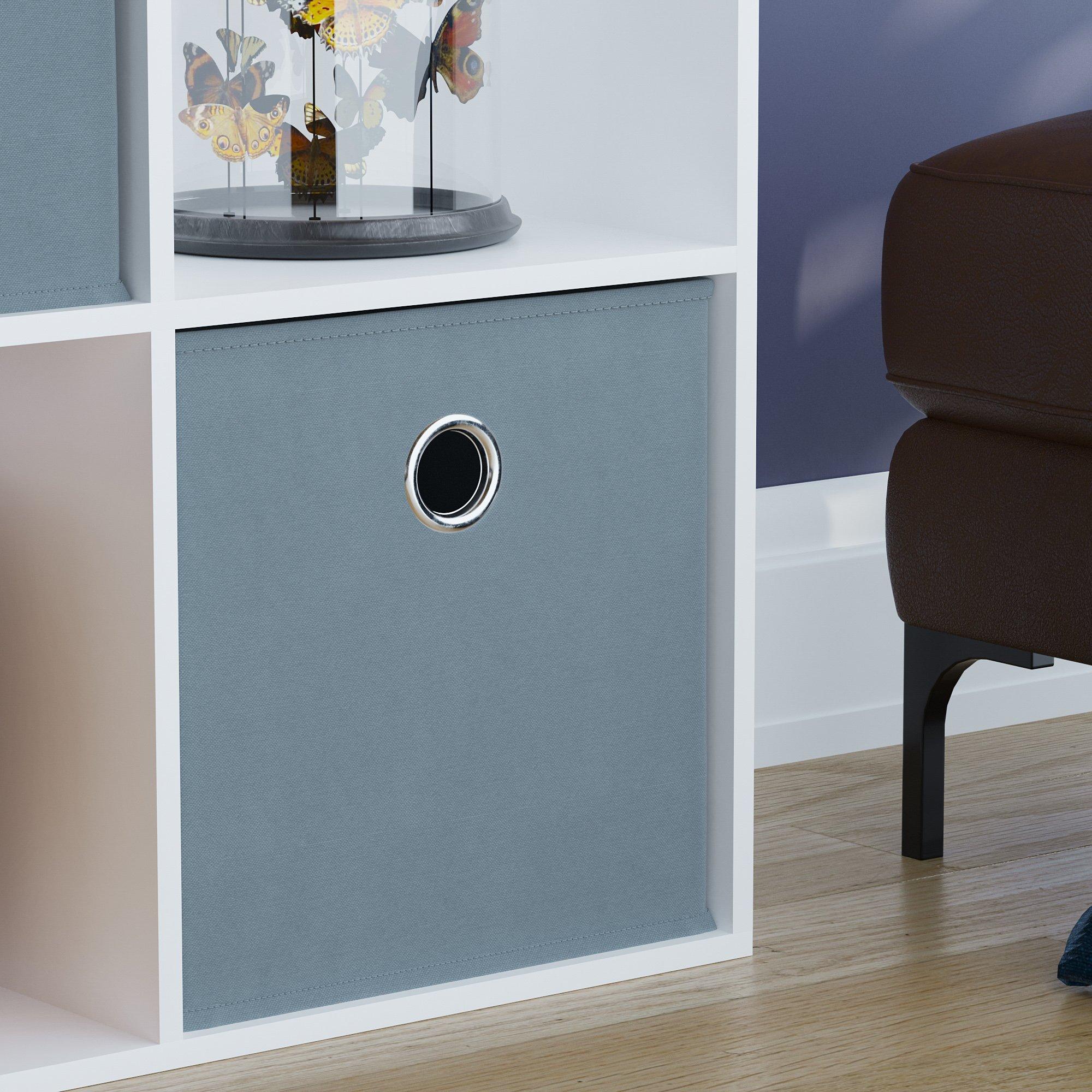 Grey - Lassic - 3x3 Cube Storage Unit (W) + Set of 5 Storage Cubes - 6