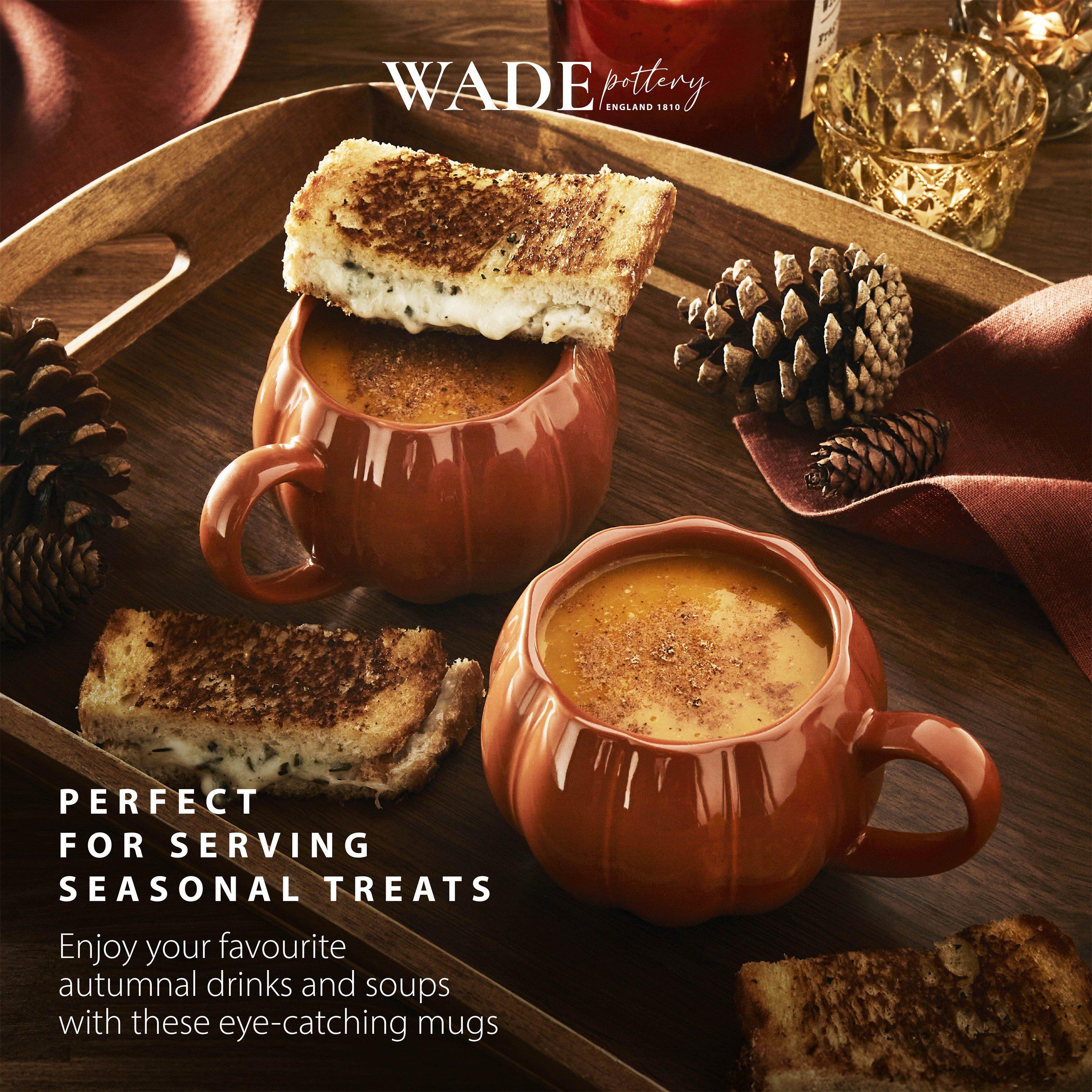 Orange - WADE - Wade Set of 2 Pumpkin Shaped Mugs with Smooth Glaze Interior 337ml Orange WA976005ORA - 4