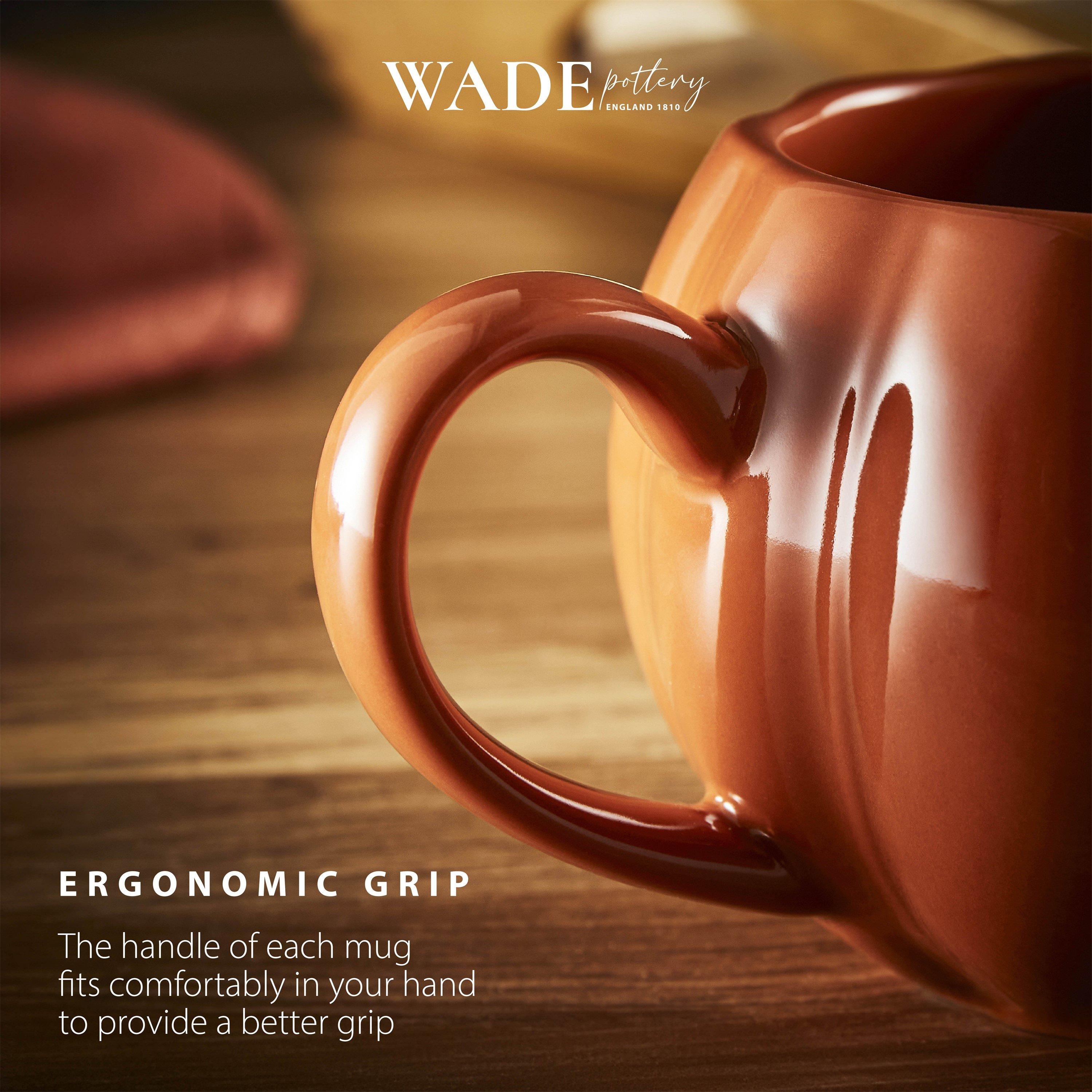 Orange - WADE - Wade Set of 2 Pumpkin Shaped Mugs with Smooth Glaze Interior 337ml Orange WA976005ORA - 8