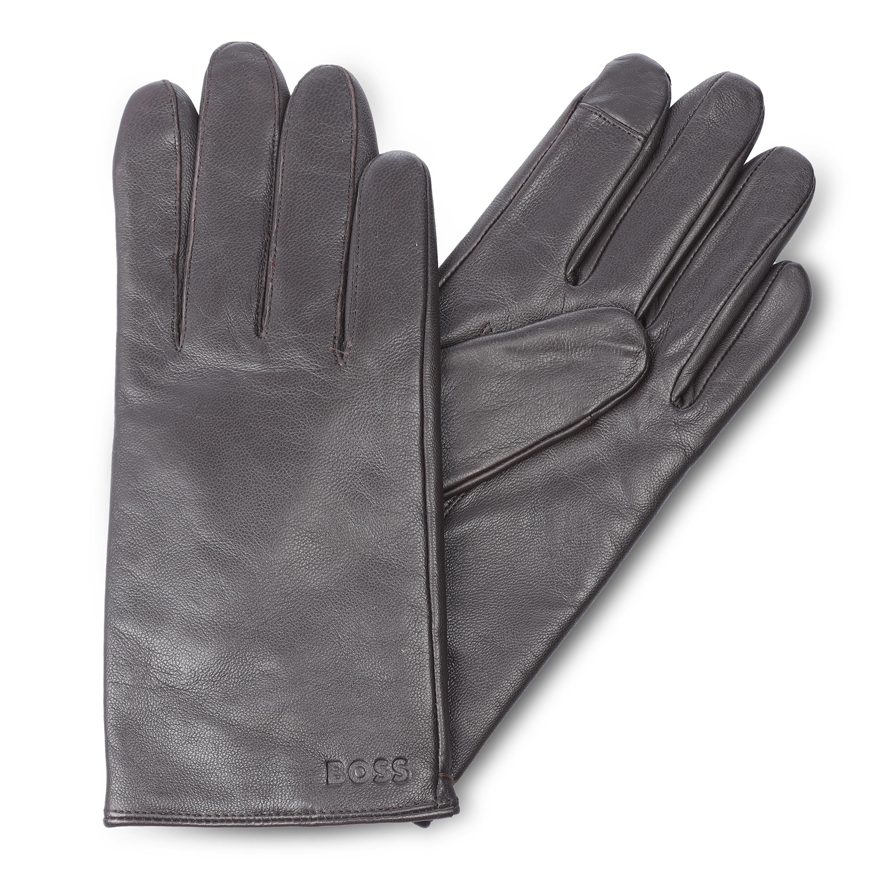 Brown - Hugo - Gioli Leather Gloves - 3