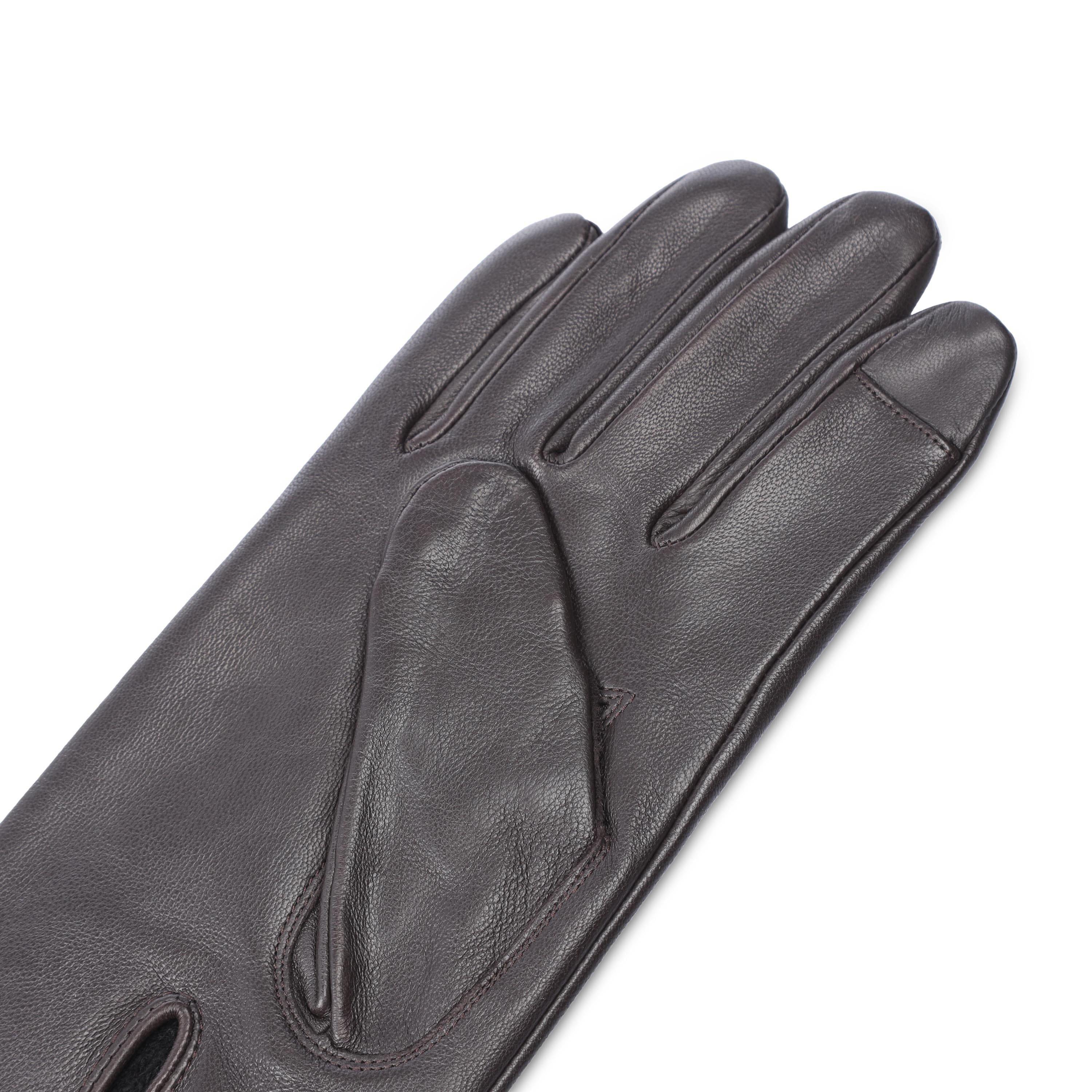 Brown - Hugo - Gioli Leather Gloves - 4