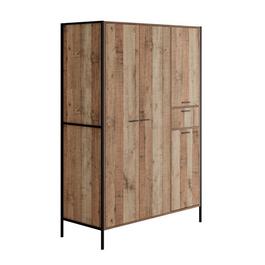 LPD Hoxton 4 Door Wardrobe Distressed Oak Effect