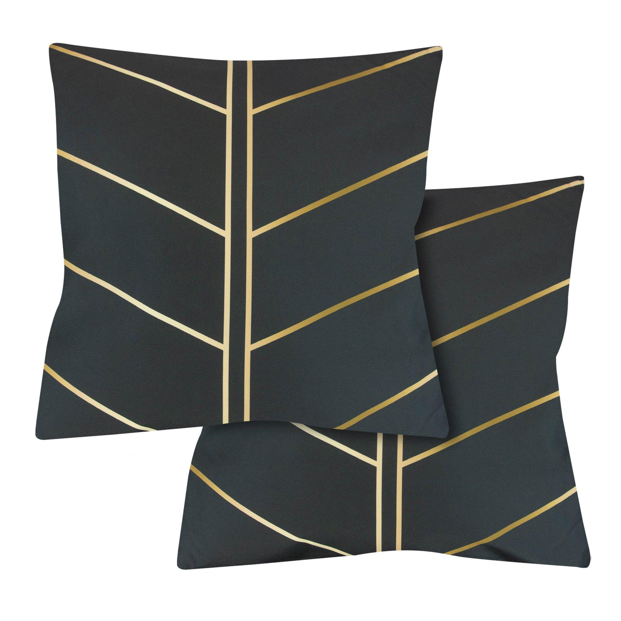 Black/Gold - Streetwize - Outdoor Scatter Cushions - Gold Palm - 1