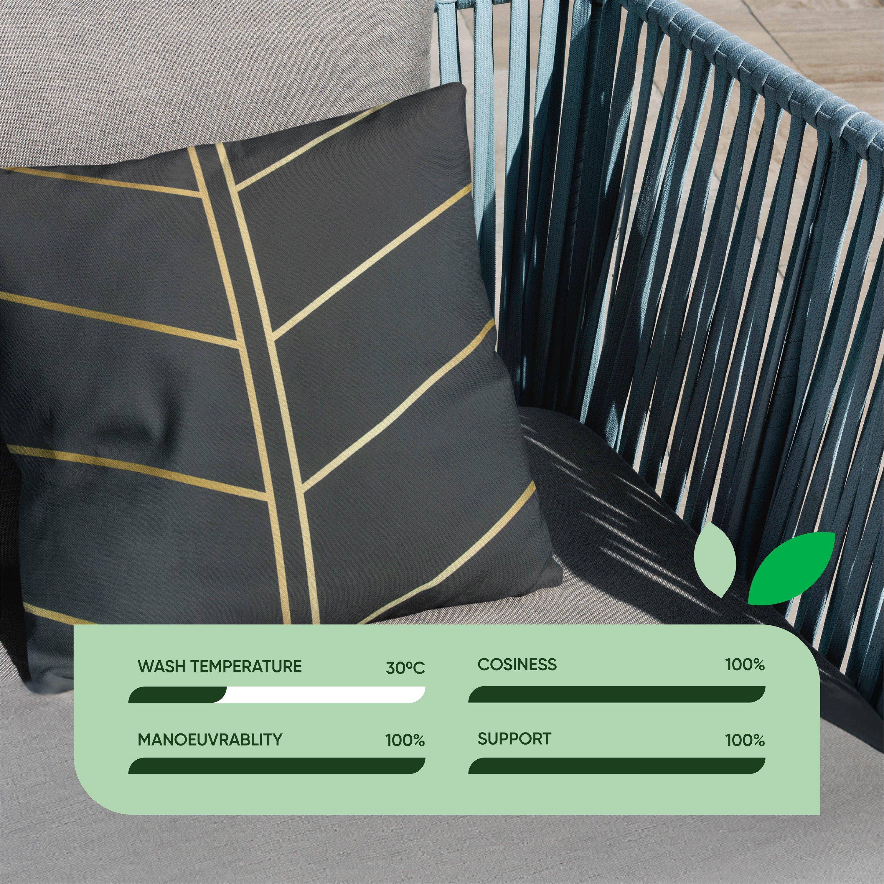 Black/Gold - Streetwize - Outdoor Scatter Cushions - Gold Palm - 3