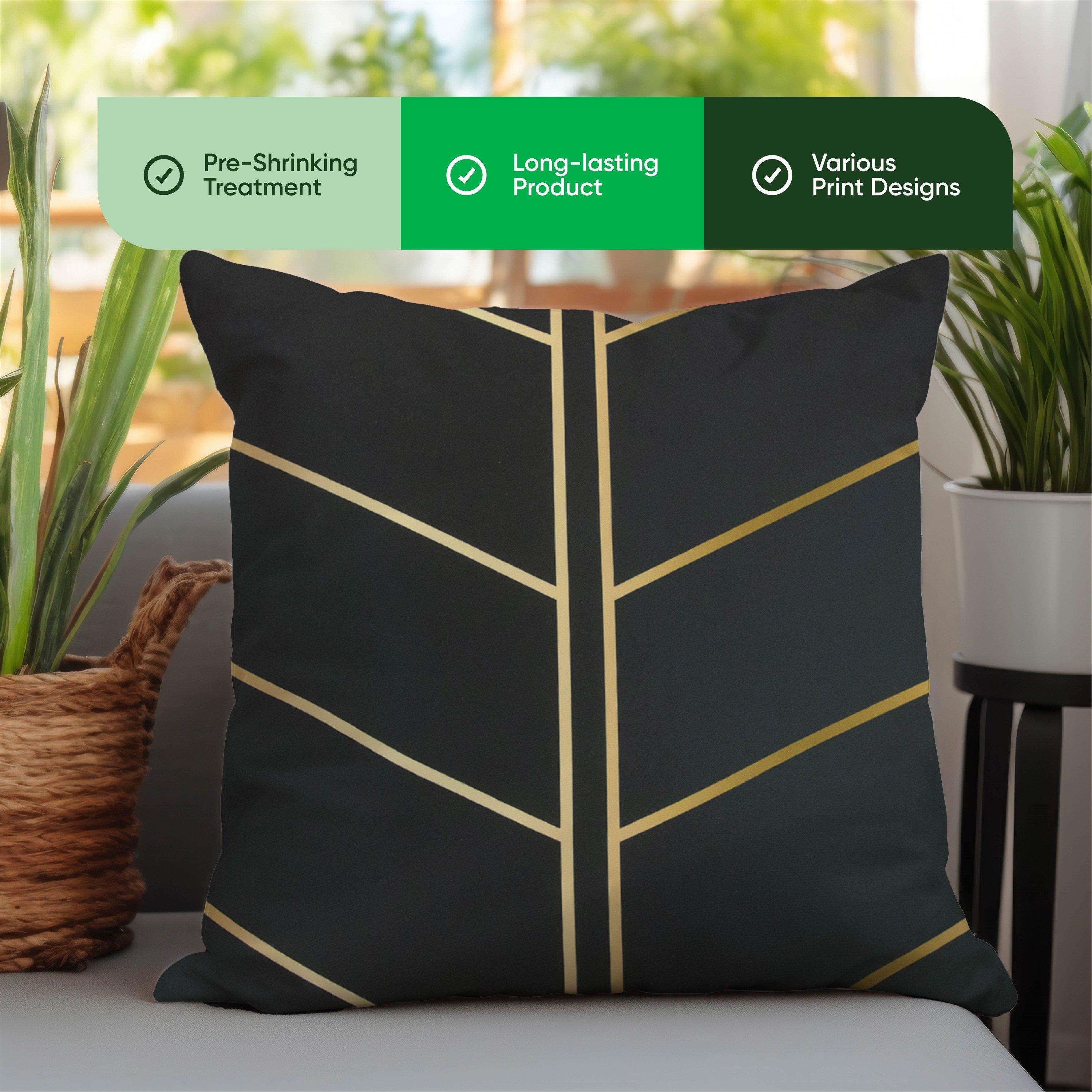 Black/Gold - Streetwize - Outdoor Scatter Cushions - Gold Palm - 4