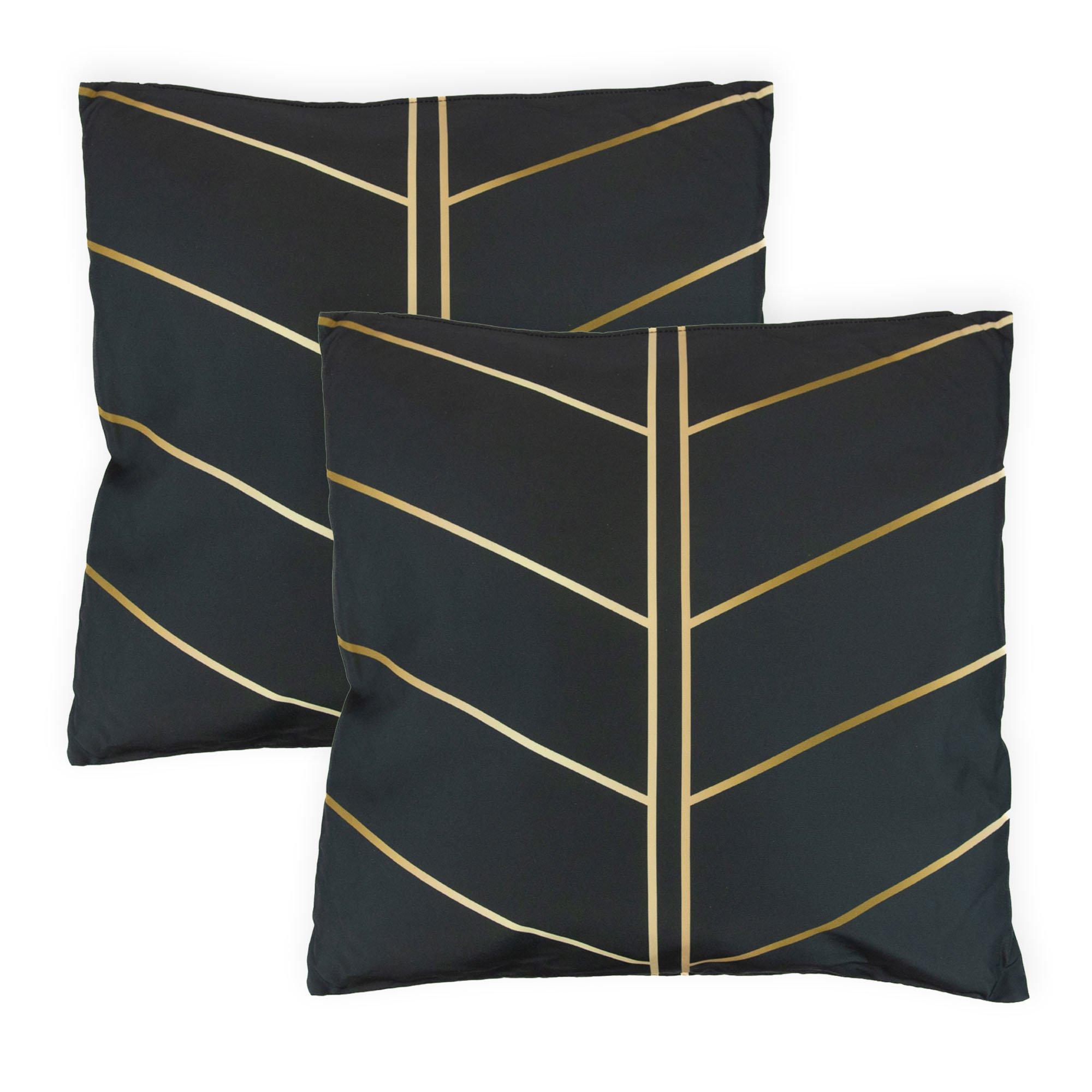 Black/Gold - Streetwize - Outdoor Scatter Cushions - Gold Palm - 8