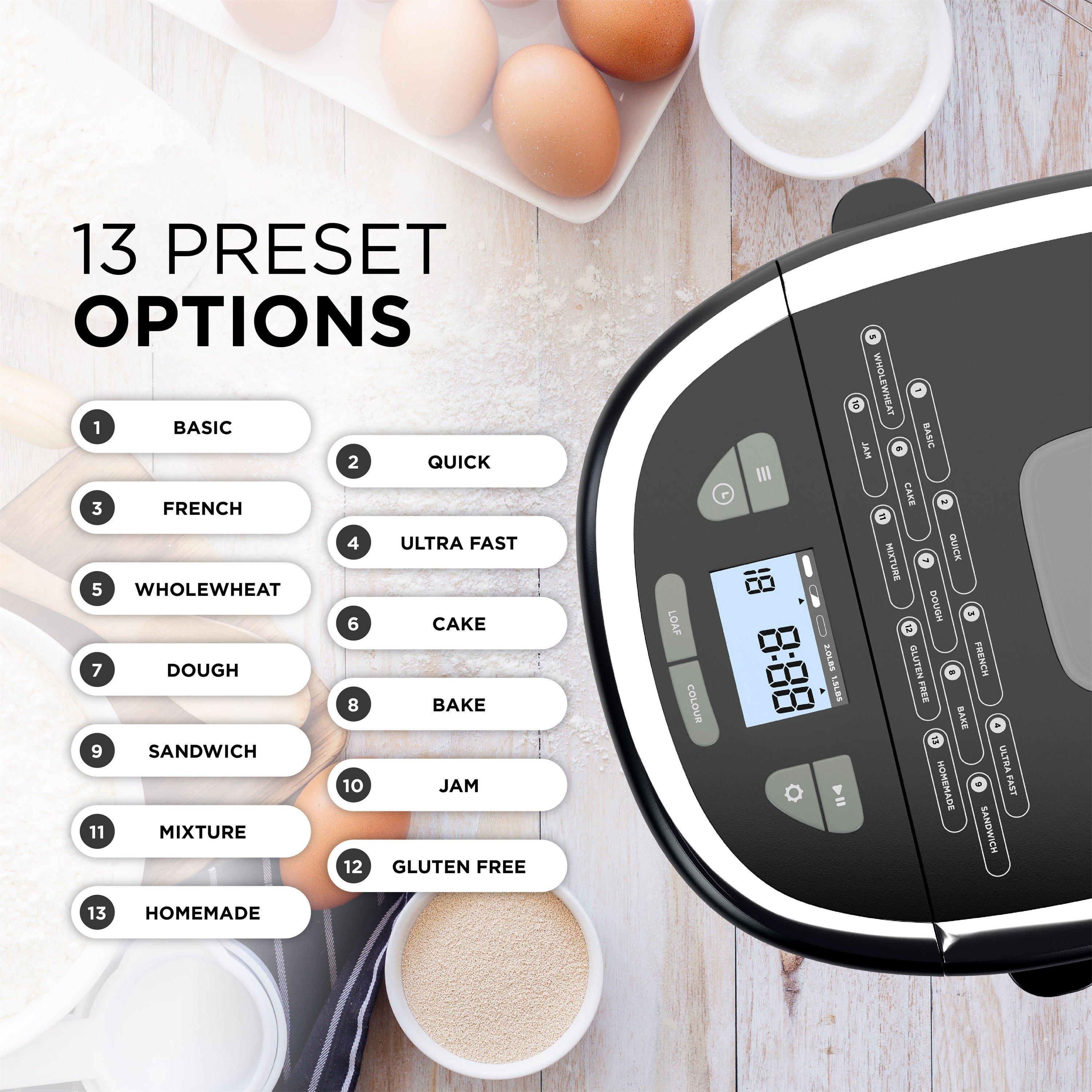 Black - DMD Collective - 17-in-1 Bread Maker, 2lb Bread Machine - 5