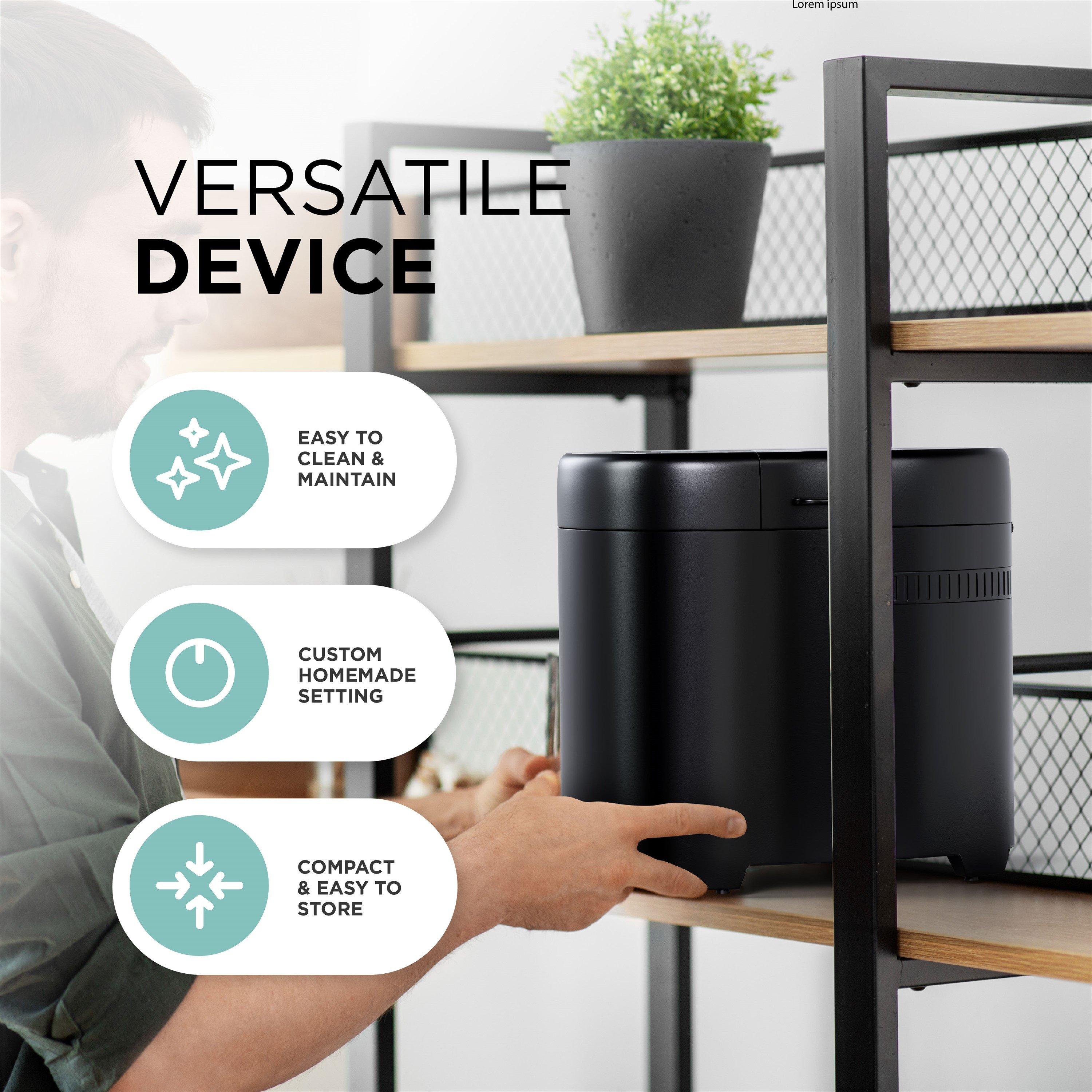 Black - DMD Collective - 17-in-1 Bread Maker, 2lb Bread Machine - 6