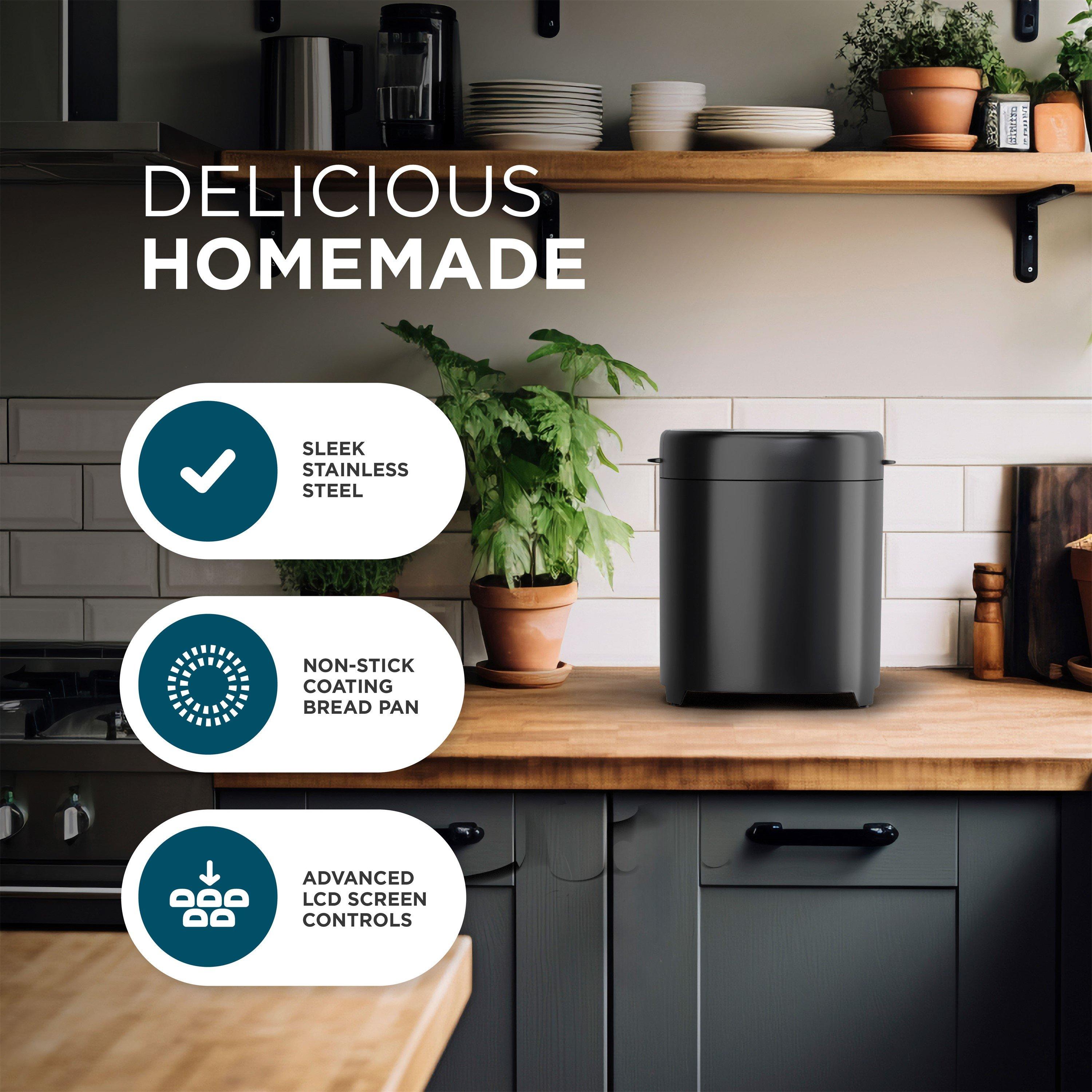 Black - DMD Collective - 17-in-1 Bread Maker, 2lb Bread Machine - 8