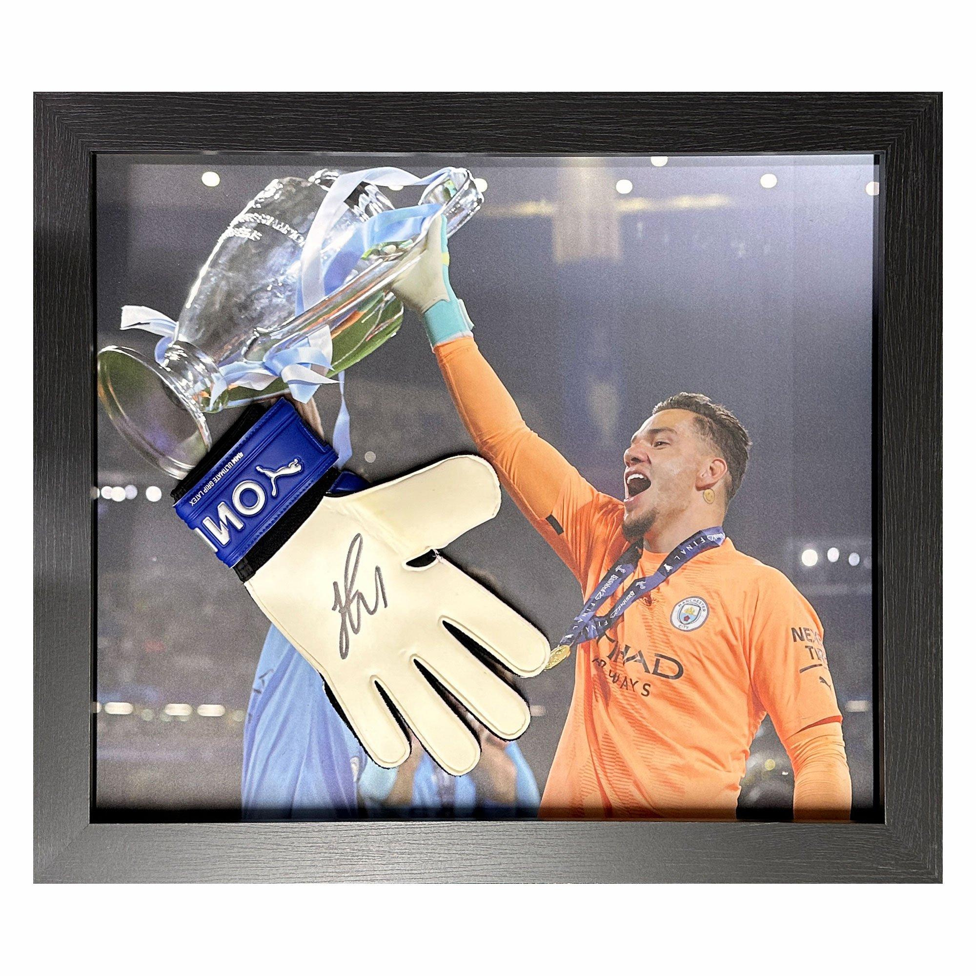 Allstarsignings Ltd  Ederson Signed Framed Goalkeeper Glove - White
