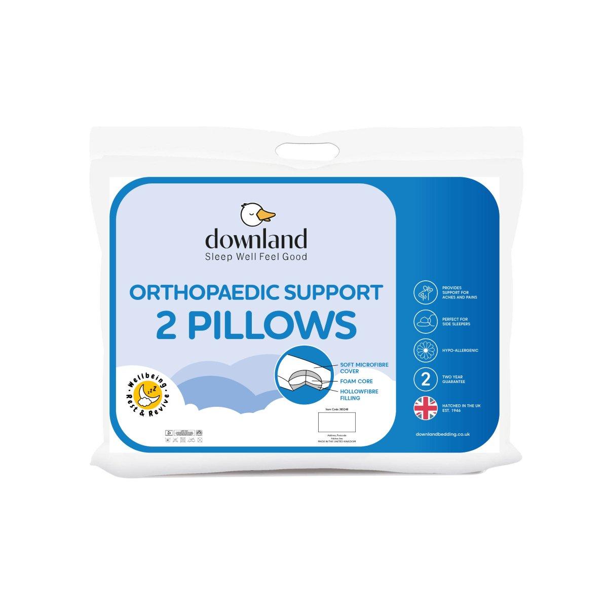 White - Downland - Orthopaedic Support Pillow Pair - 1