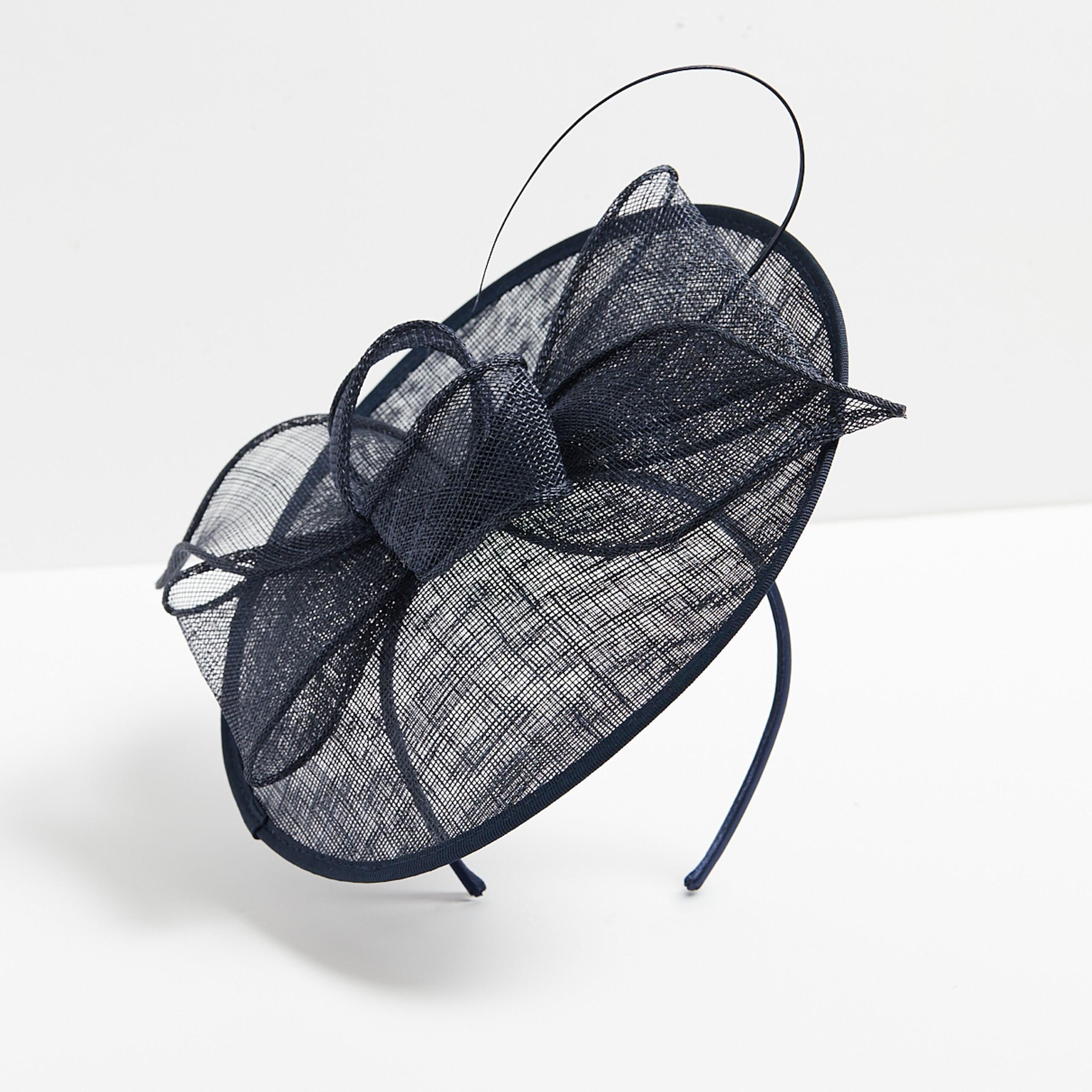 Blue - Jon Richard - Navy Woven Bow Fascinator - 3