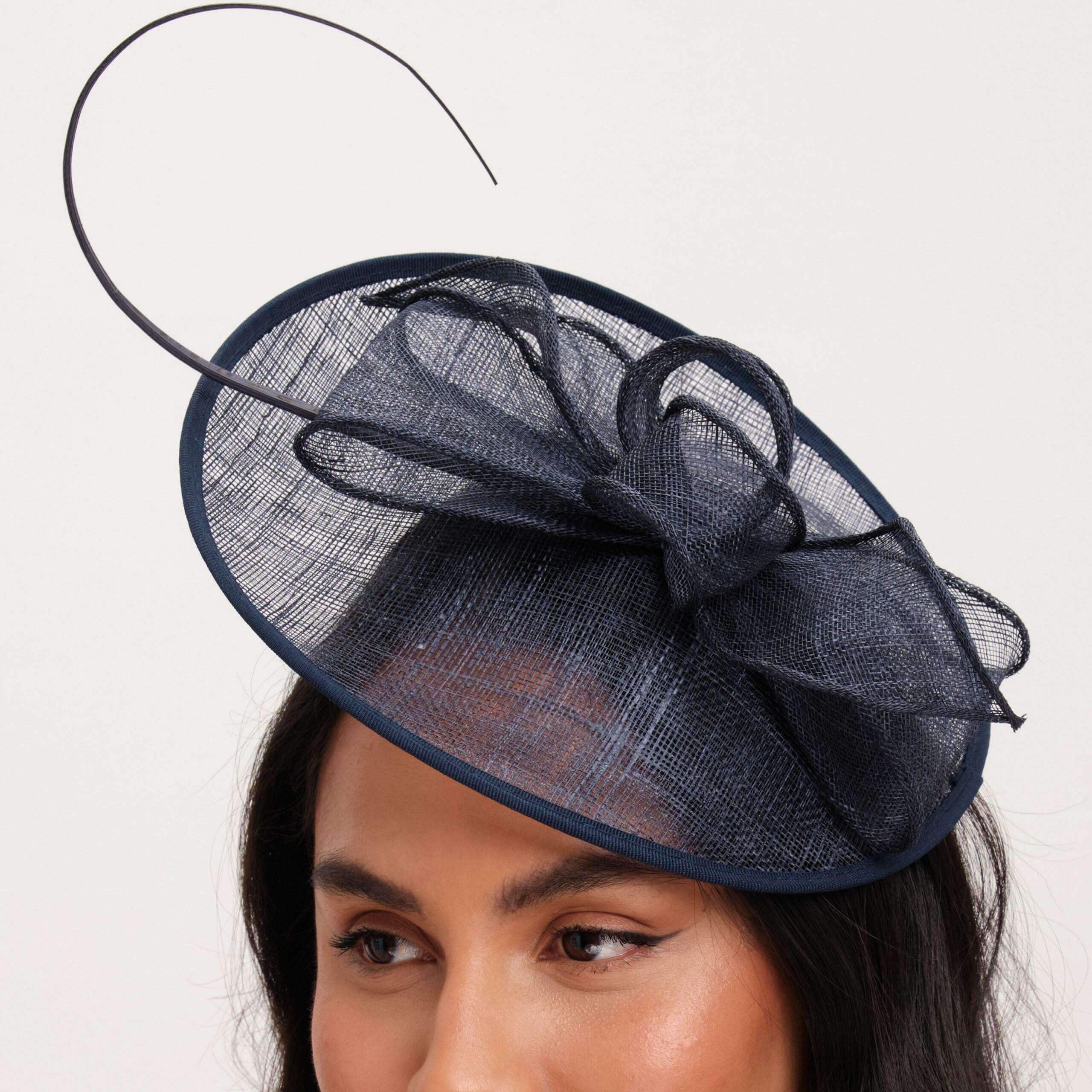 Blue - Jon Richard - Navy Woven Bow Fascinator - 4