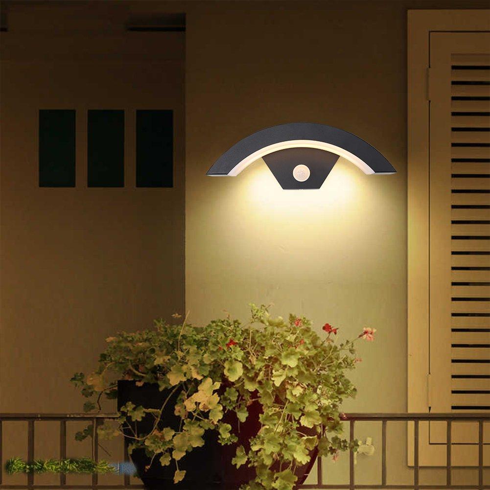 Black - Breeins - LED Curved Induction Wall Light for Outdoor - 1