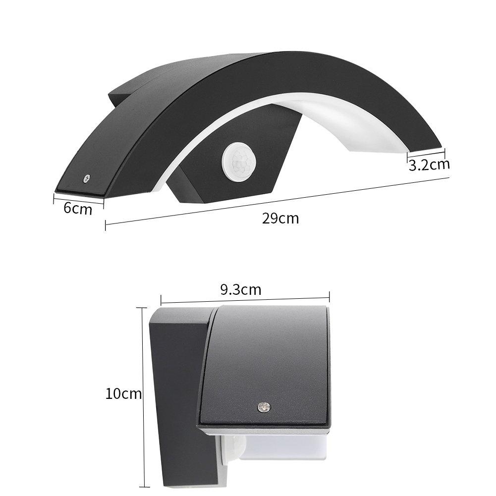 Black - Breeins - LED Curved Induction Wall Light for Outdoor - 2