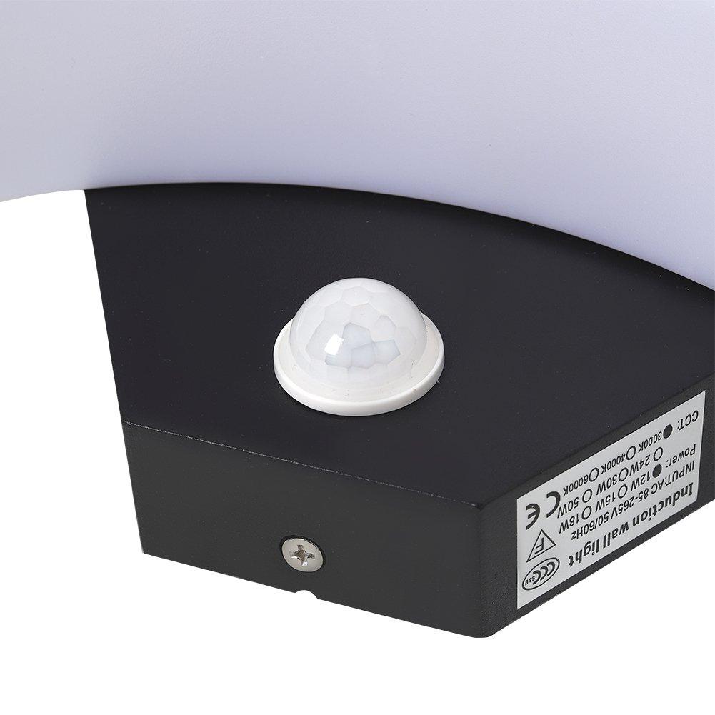 Black - Breeins - LED Curved Induction Wall Light for Outdoor - 12