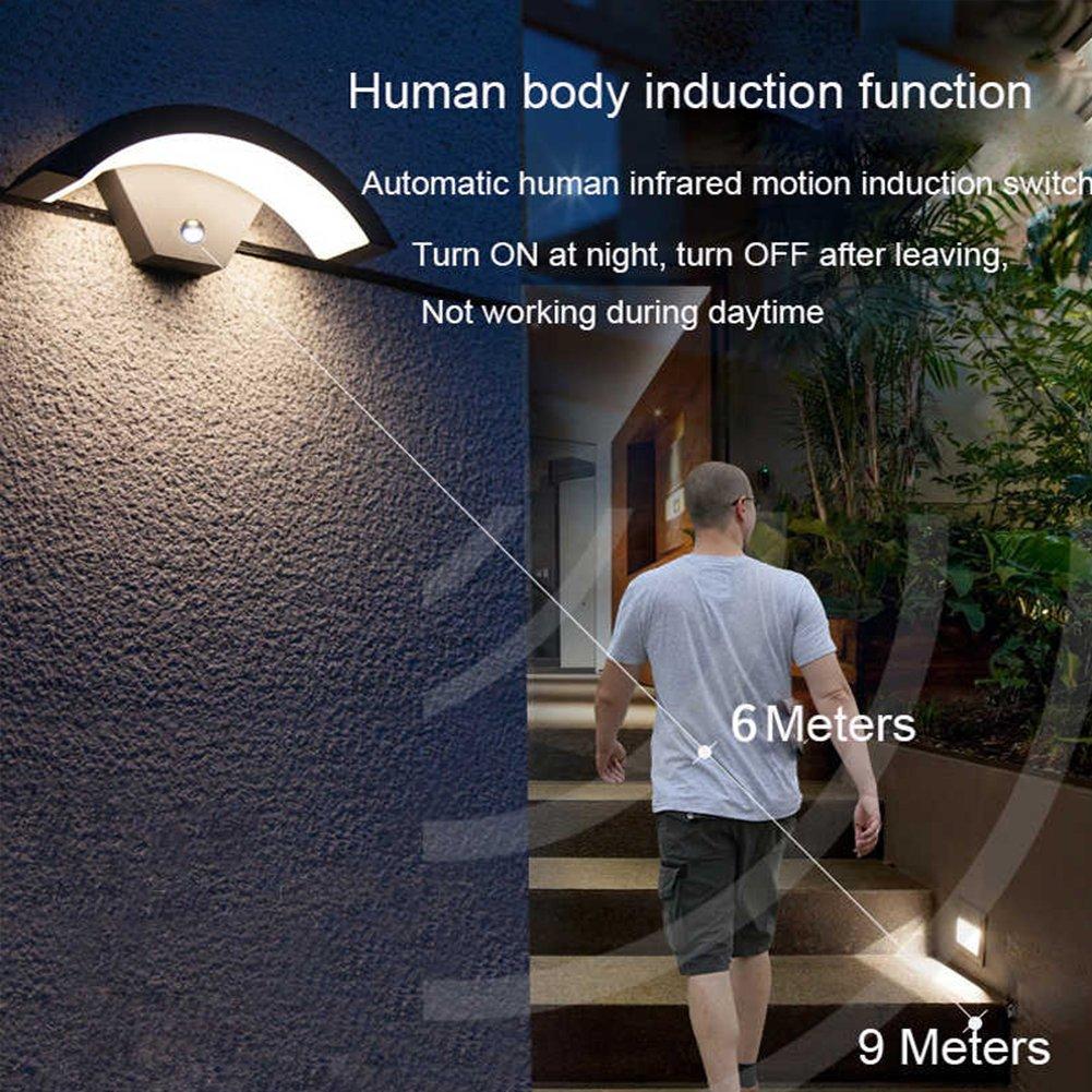Black - Breeins - LED Curved Induction Wall Light for Outdoor - 16