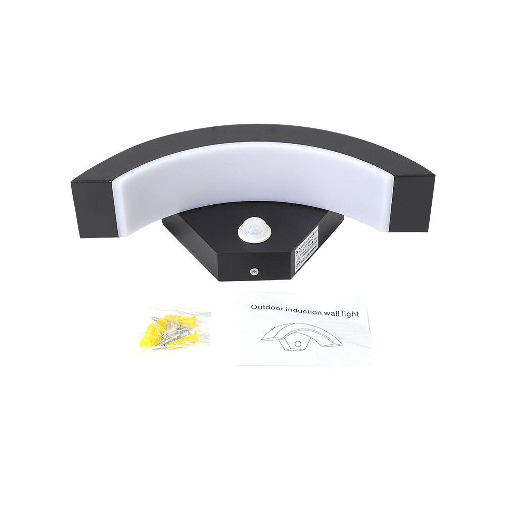 Black - Breeins - LED Curved Induction Wall Light for Outdoor - 3