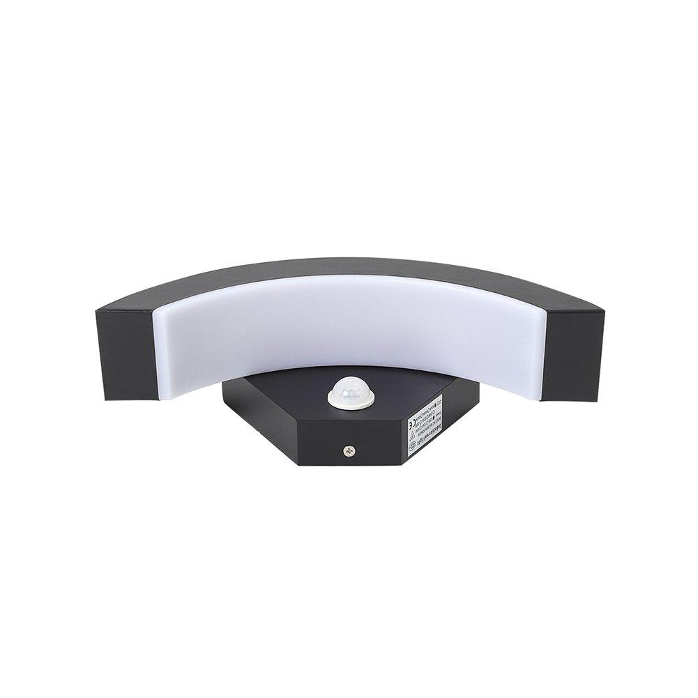 Black - Breeins - LED Curved Induction Wall Light for Outdoor - 8