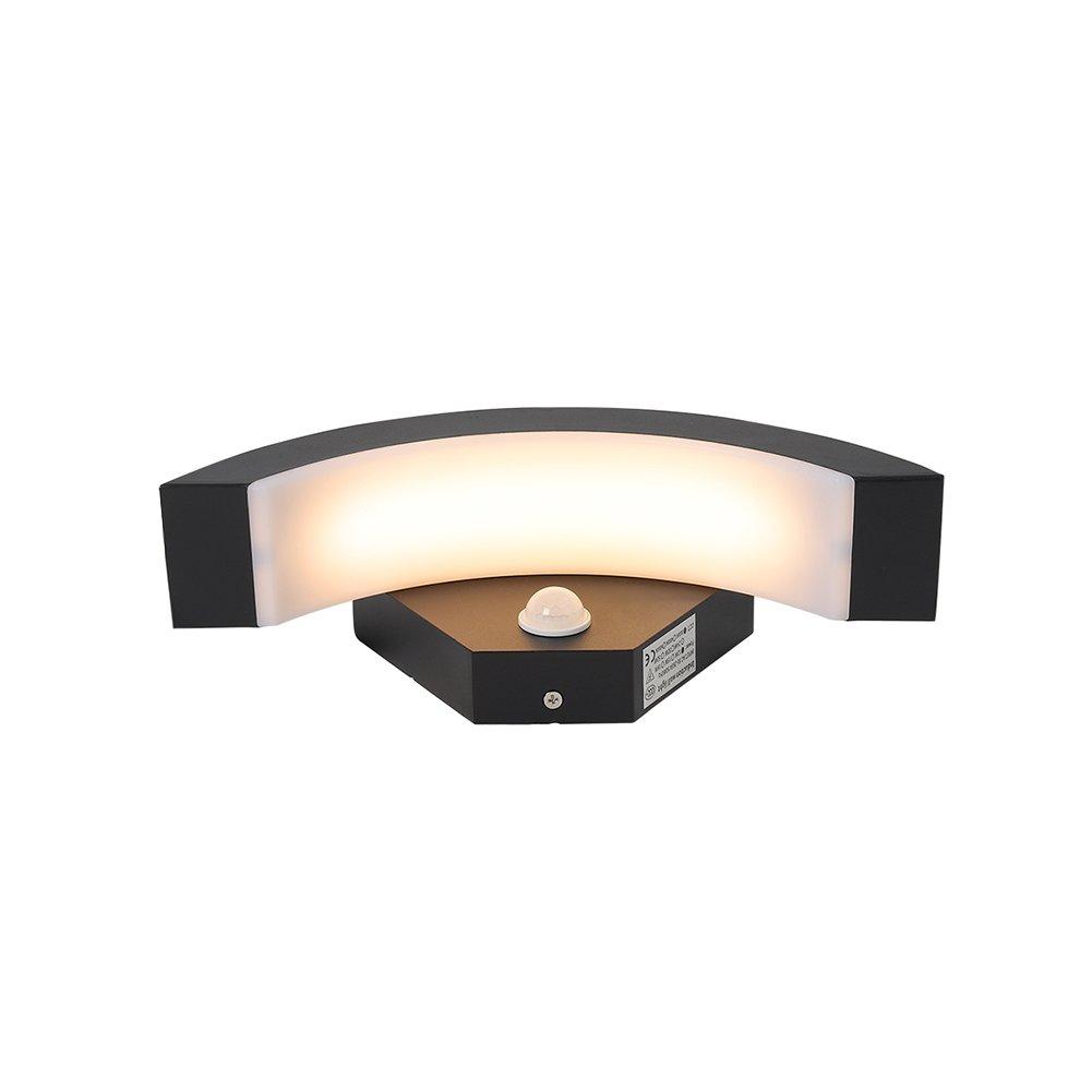 Black - Breeins - LED Curved Induction Wall Light for Outdoor - 9