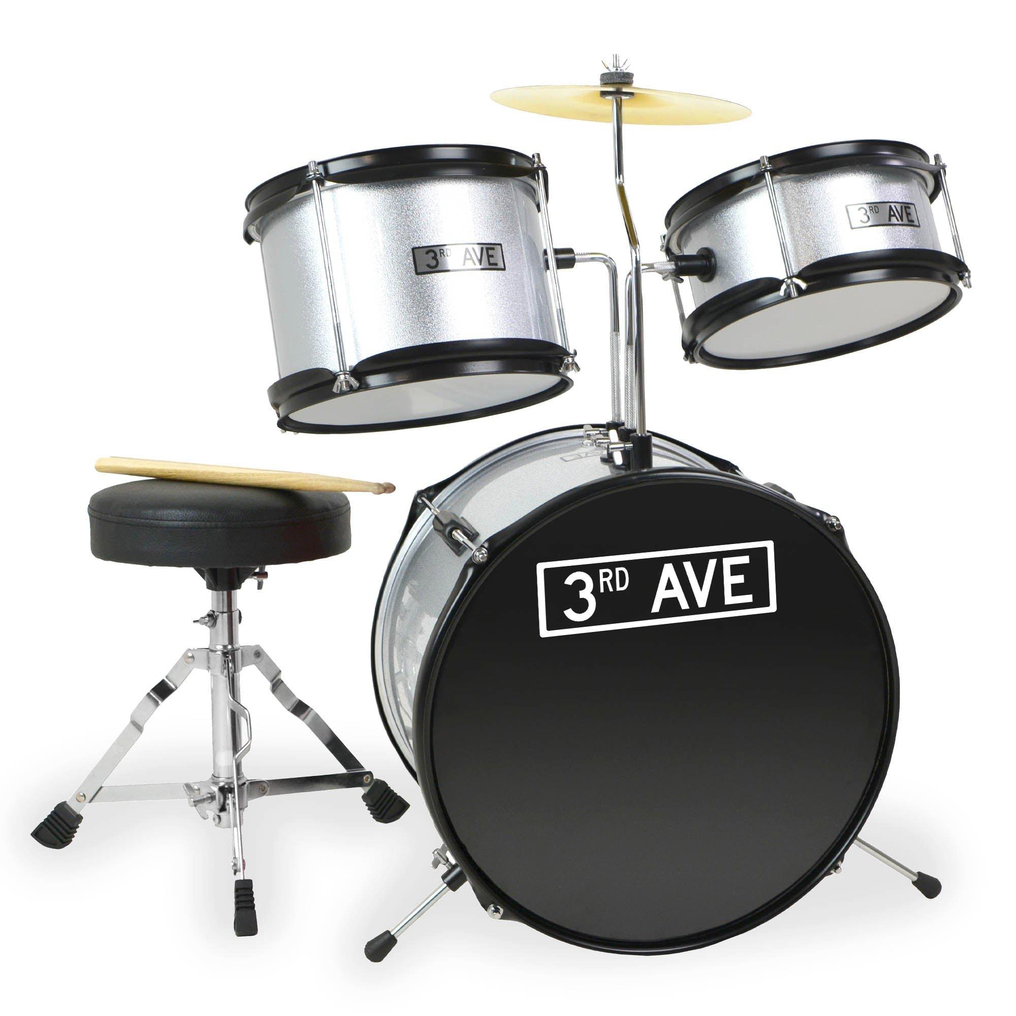 3rd Avenue - Beginner Drum Kit - 3 Piece - Silver - Image 6