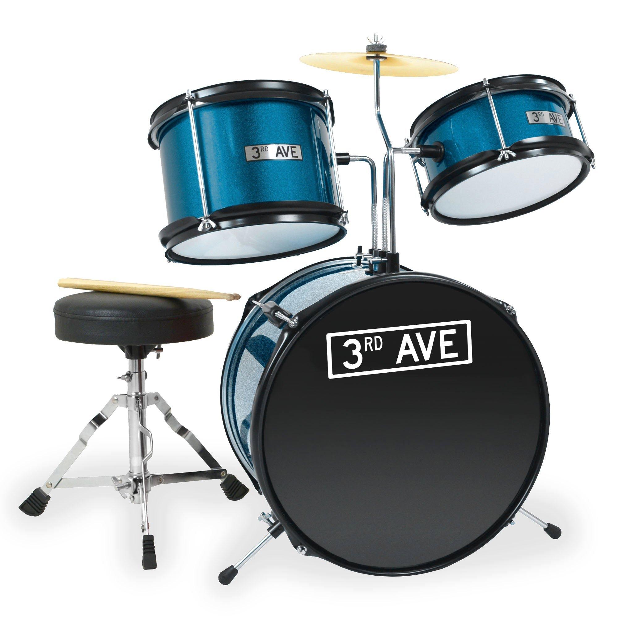 3Rd Avenue  3 Piece Junior Drum Kit - Blue - 3-Piece
