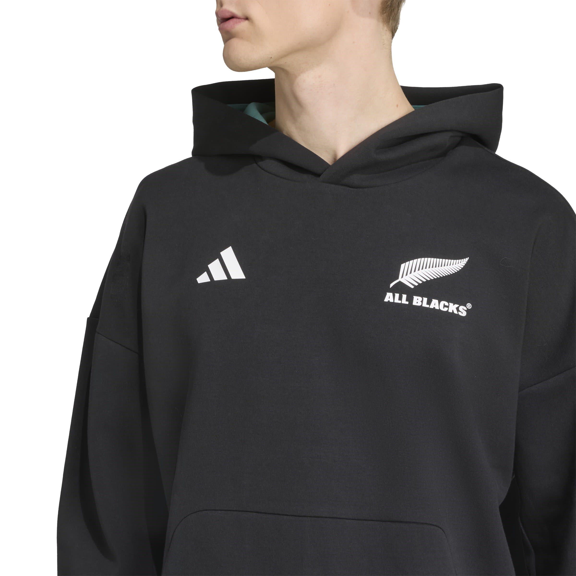 ALLE ZWARTEN - adidas - All Blacks Cotton Long Sleeve Hooded Performance Rugby Jacket - 4