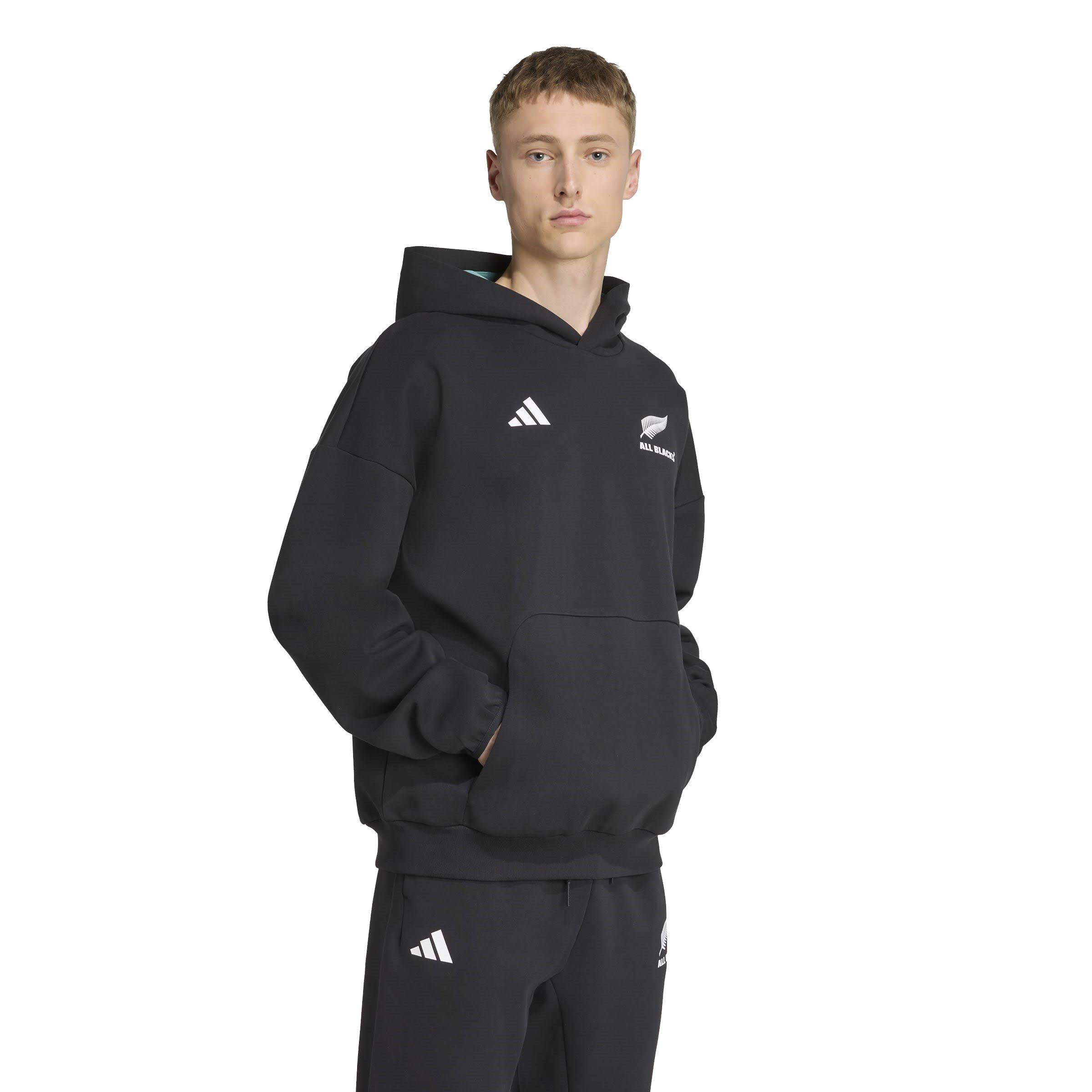 ALLE ZWARTEN - adidas - All Blacks Cotton Long Sleeve Hooded Performance Rugby Jacket - 6