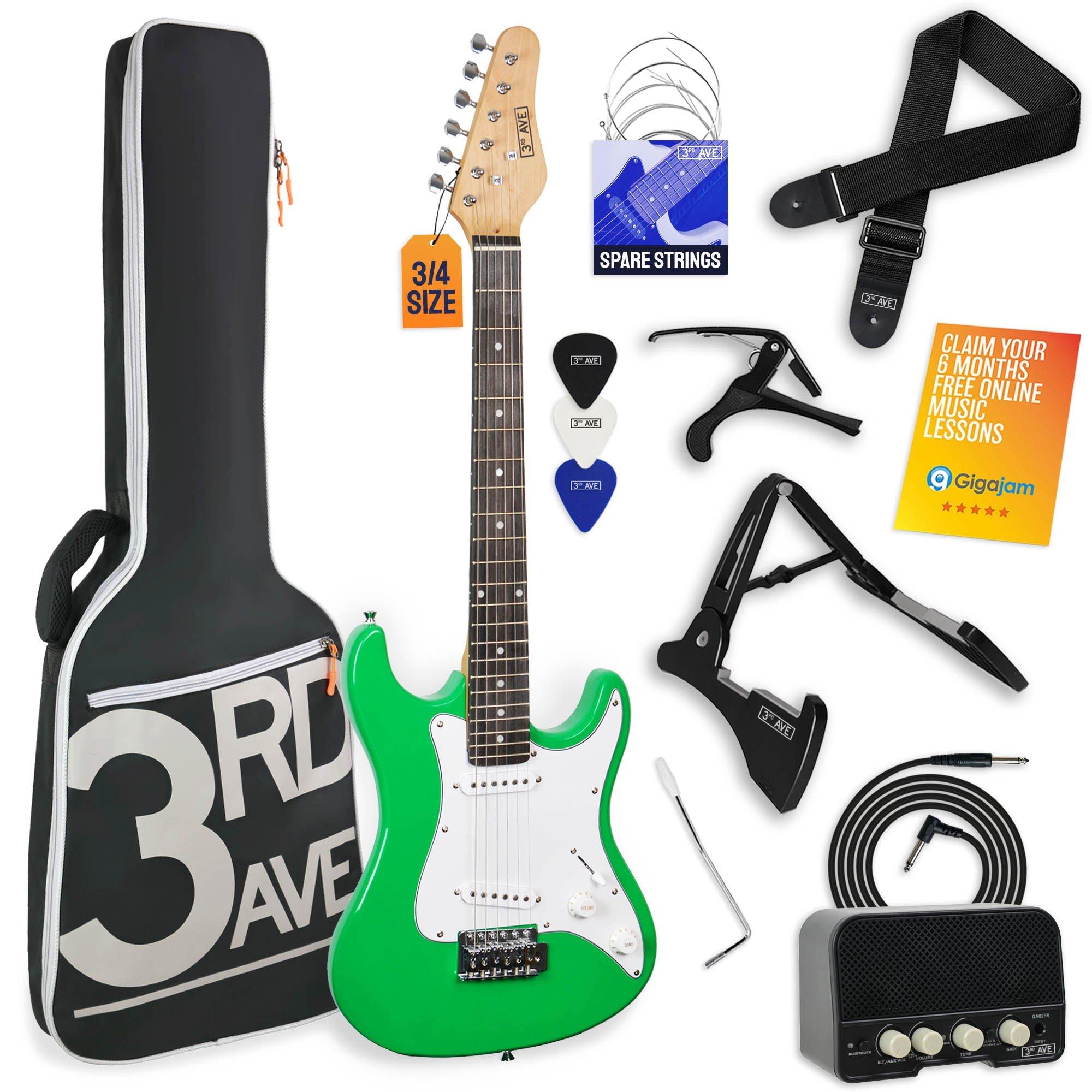 3Rd Avenue 3/4 Size Electric Guitar Pack With Amp - Green - 3/4 Size