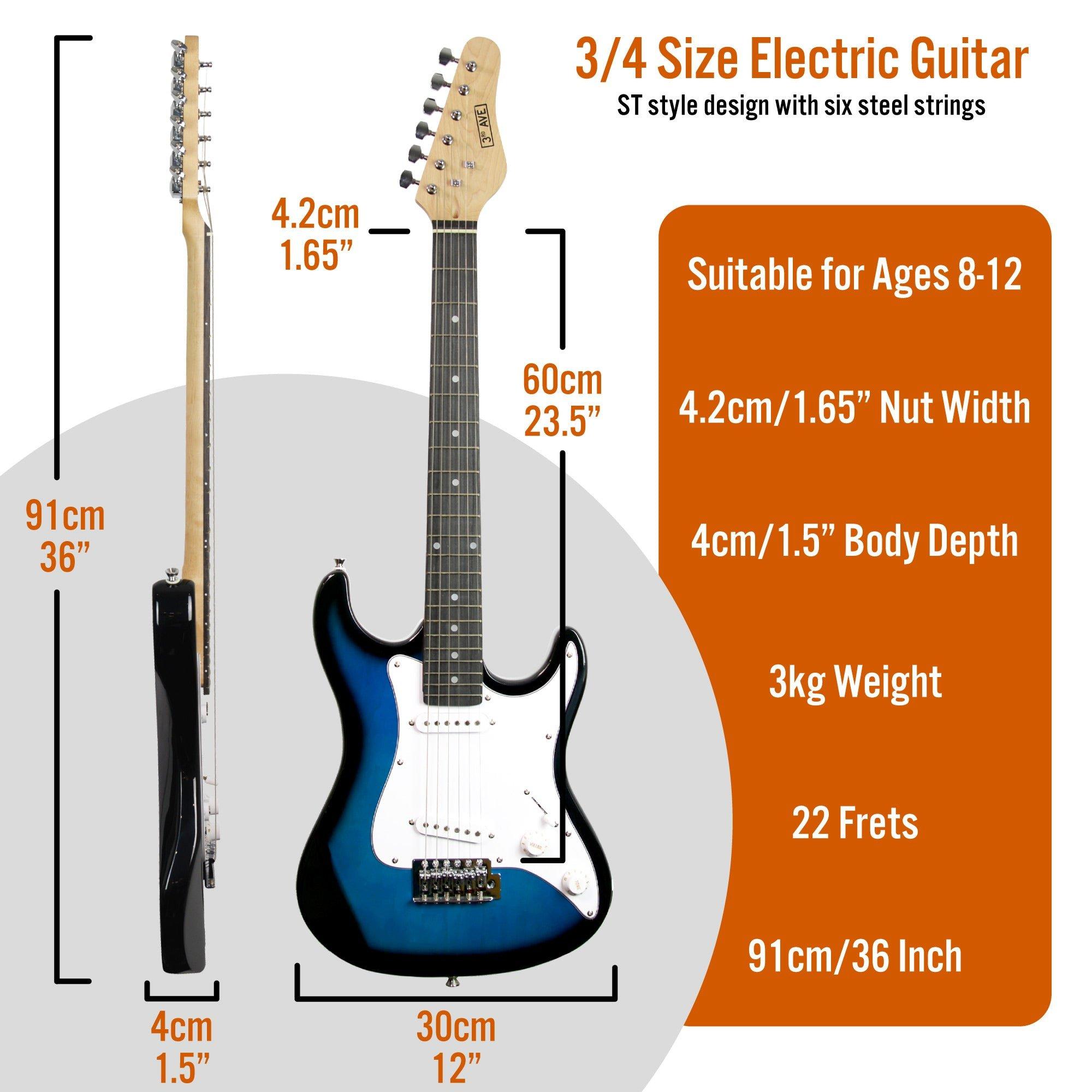 Blueburst - 3rd Avenue - 3/4 Size Electric Guitar Pack with Amp - 2