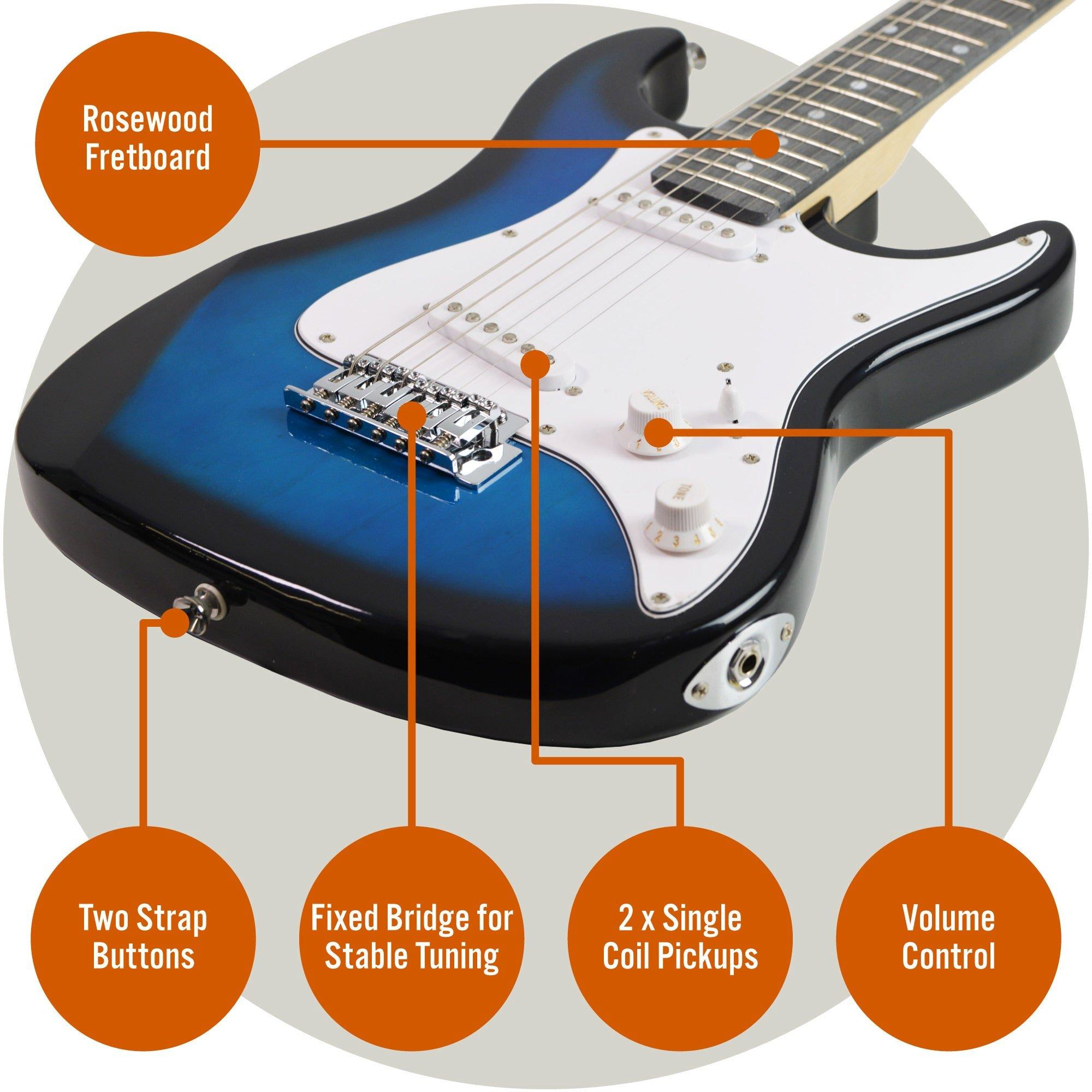 Blueburst - 3rd Avenue - 3/4 Size Electric Guitar Pack with Amp - 4